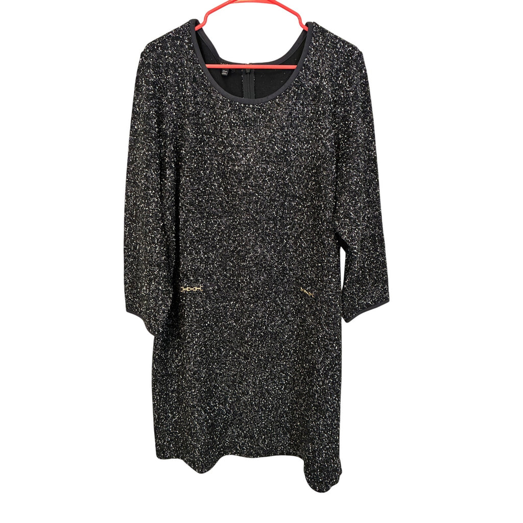Talbots Bouclé Sheath Dress Heathered Gray Black Tweed Office Career Dress 20P