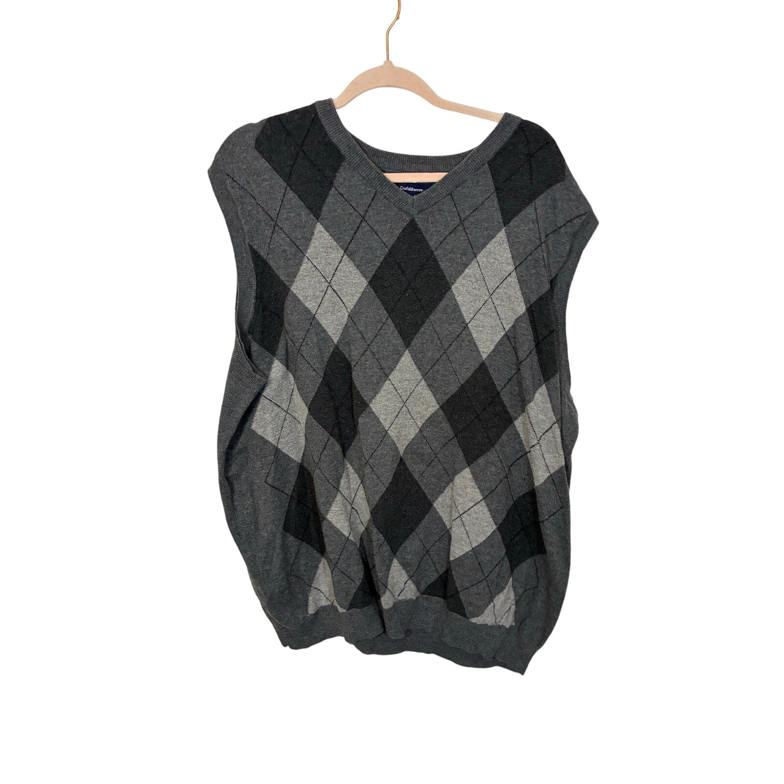 Croft & Barrow Sleeveless Knit Vest Preppy Minimalist Grandpacore XXL Tall Mens