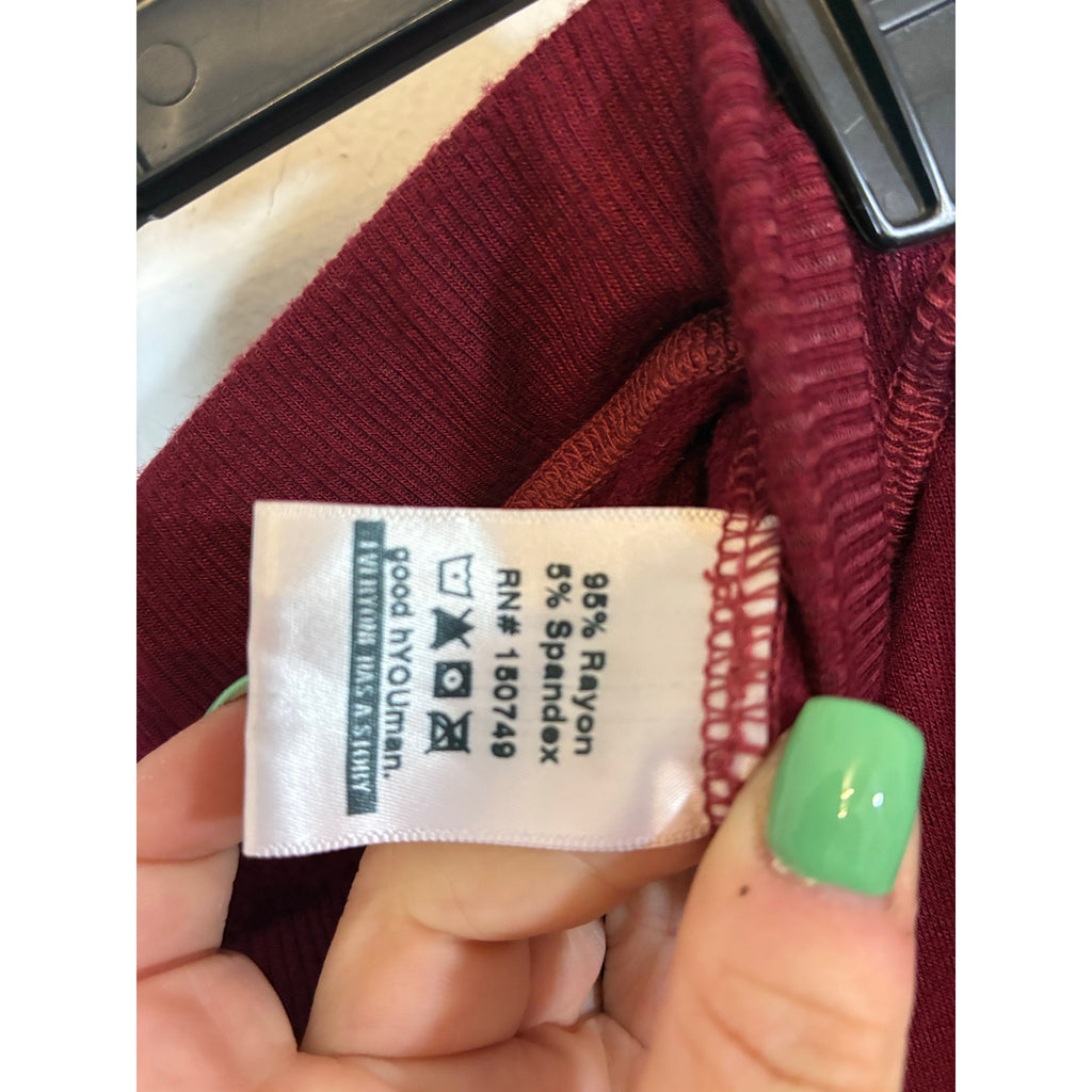 Good hYOUman x FabFitFun MiMi Sweatpants Burgundy L Everyday Basic Lounge Jogger