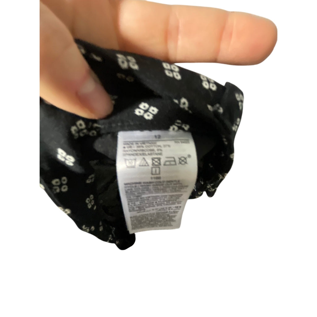 Old Navy Black Print Mid Rise Pixie Cut Work Chic Casual Networking Novelty 12