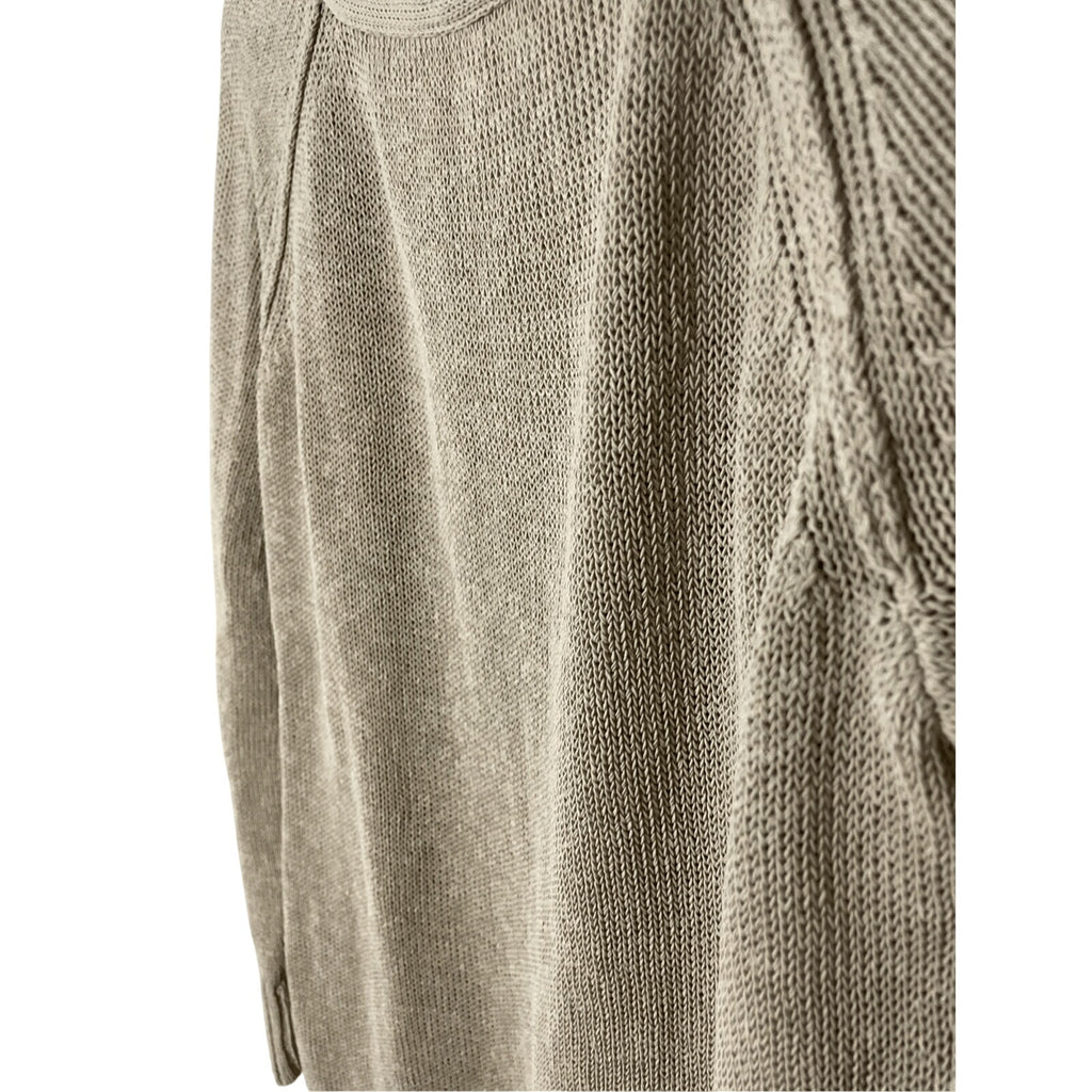 Lafayette 148 LagenLook Medium Neutral Linen Blend Woven Knit Long Sleeve