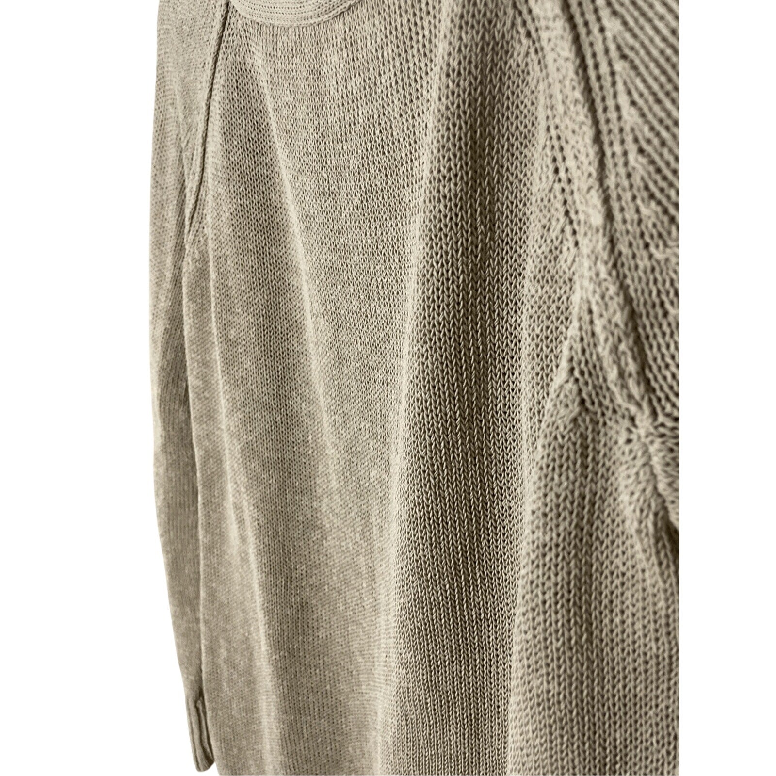 Lafayette 148 LagenLook Medium Neutral Linen Blend Woven Knit Long Sleeve