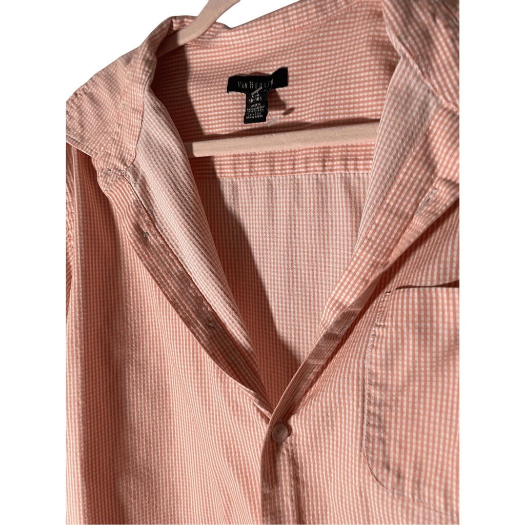 Van Heusen Men's Checkered Large Button Down Dress Shirt