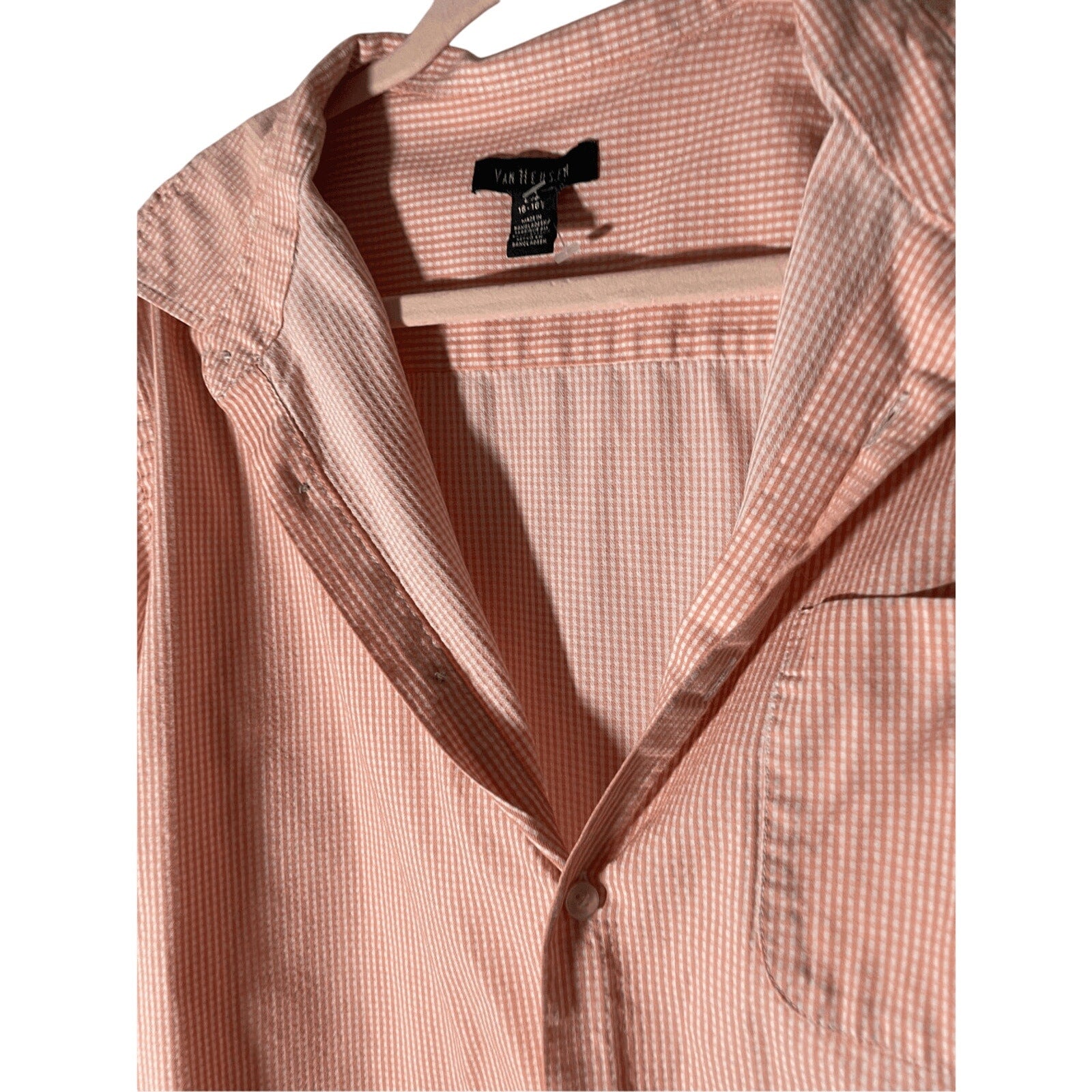Van Heusen Men's Checkered Large Button Down Dress Shirt