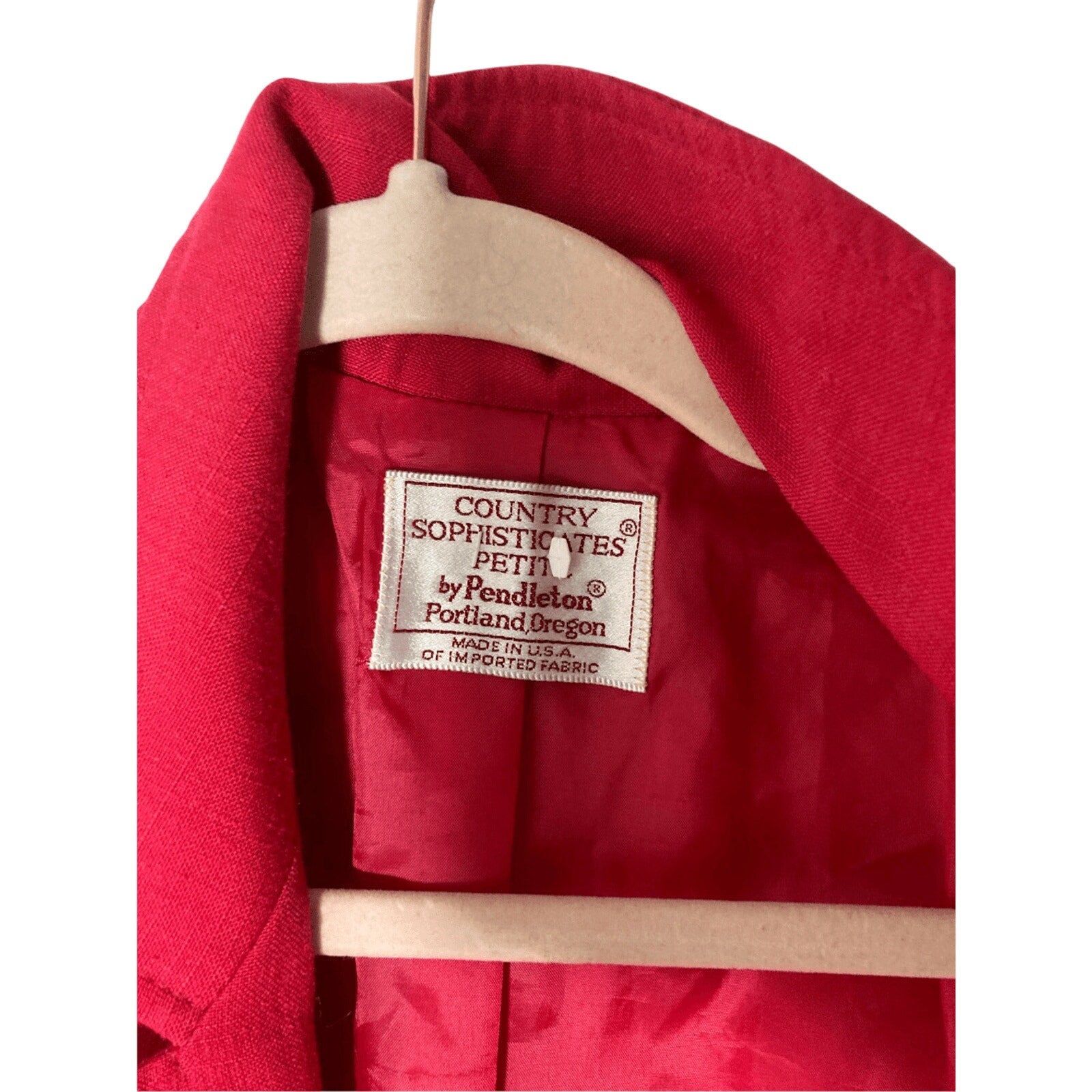 Pendleton Petite Women’s Barbiecore Pink Silk-Blend Button-Up Blazer 4 Vintage