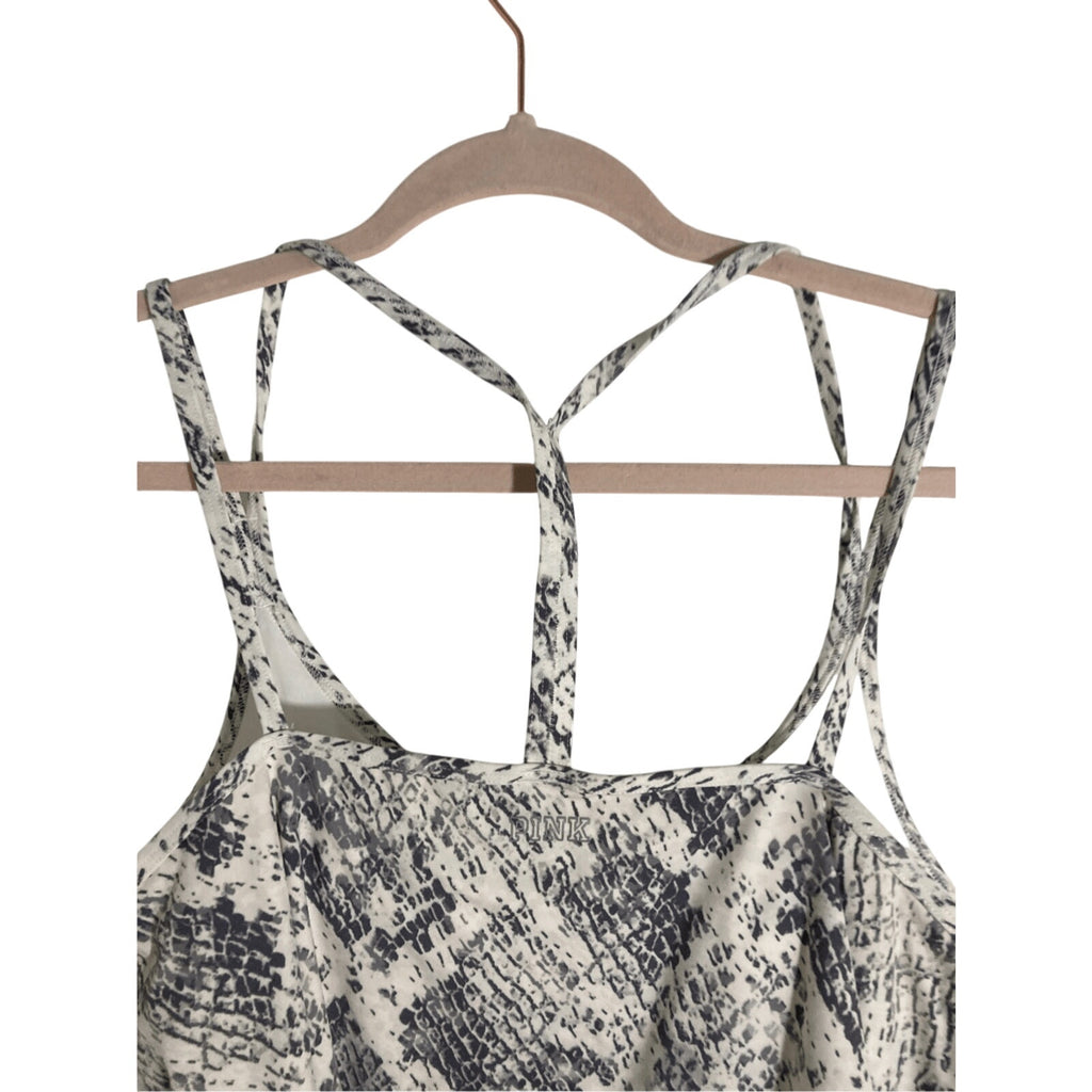 NWOT VS Pink Marble Snake Print Athleisure Workout Racerback Tank Top XL