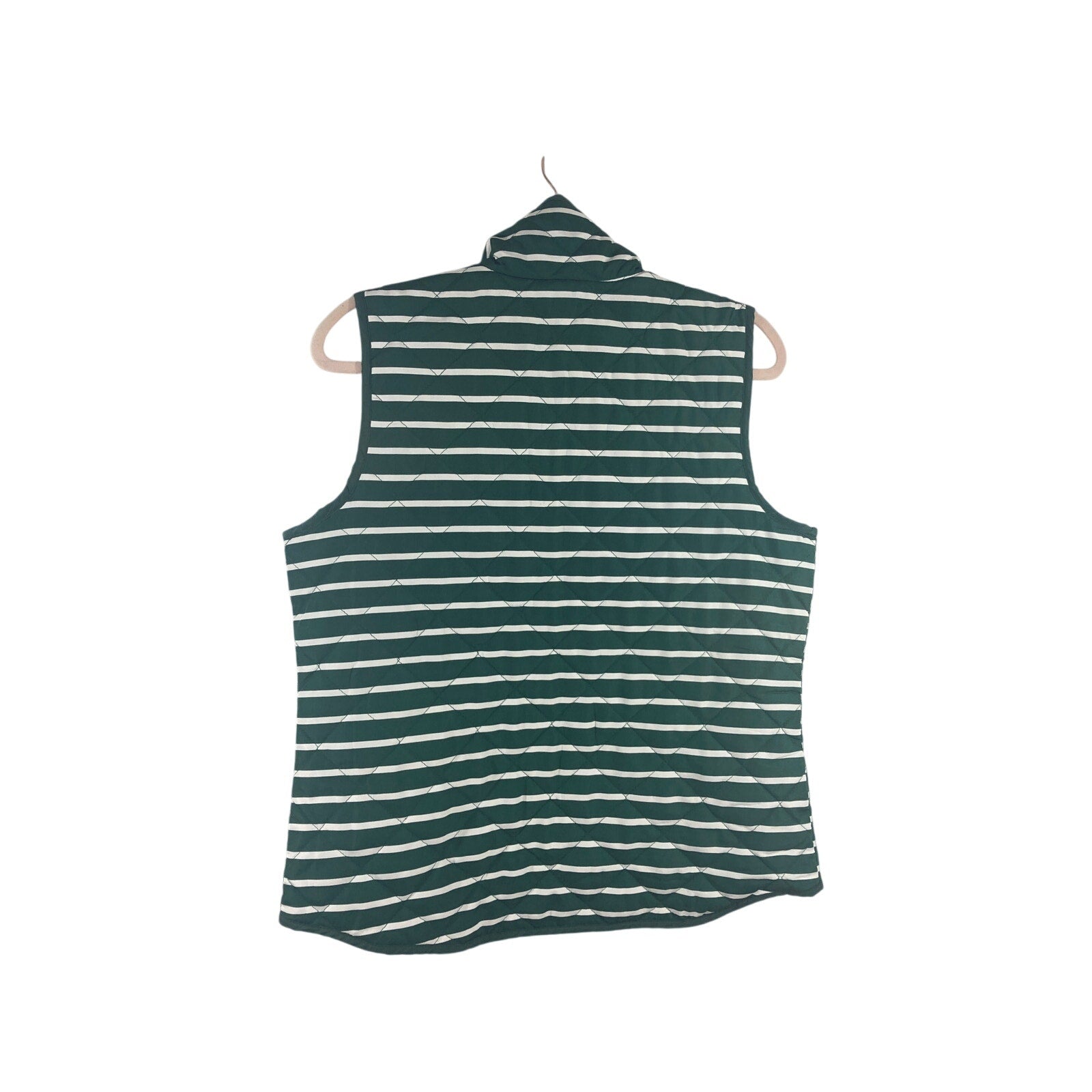 Activology Women's Sleeveless Green  Holidaycore Striped Puffer Vest