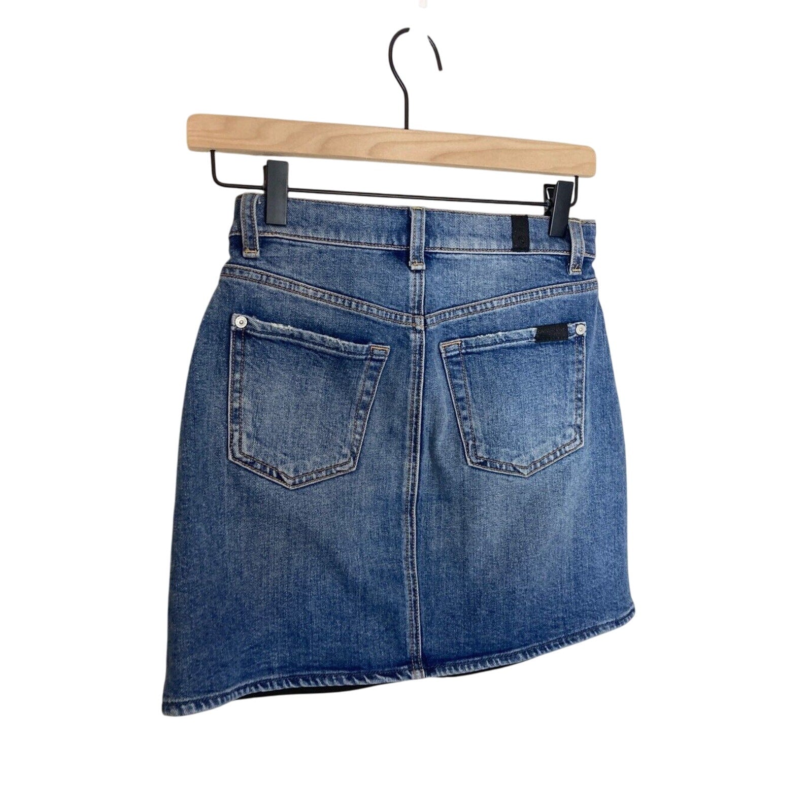 7 For All Mankind Dual Tone Reversible Denim Mini Y2K Skirt