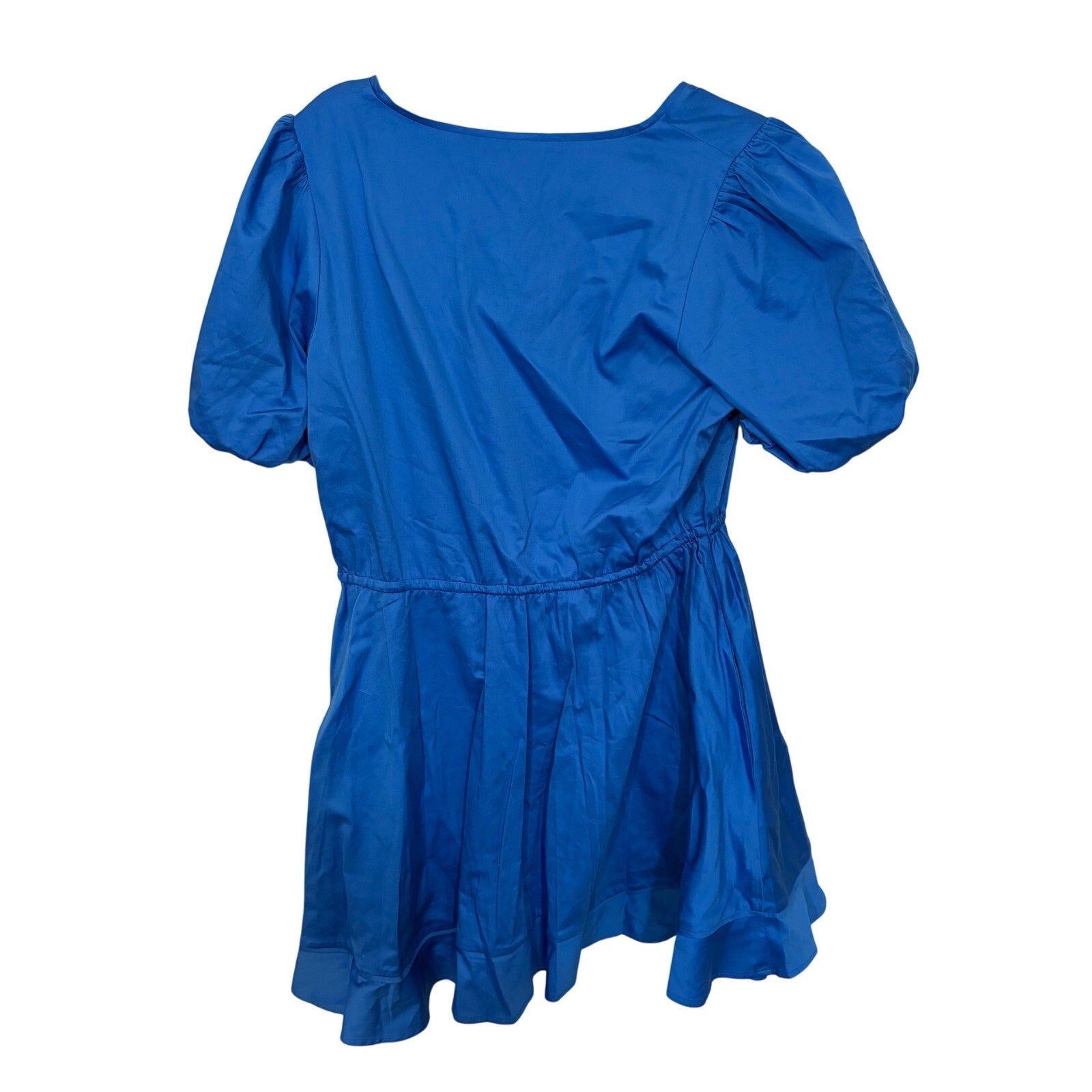 NWT S’Edge Delilah Puff Sleeve Mini Dress Blue Prep Minimalist Stretchy Girly M