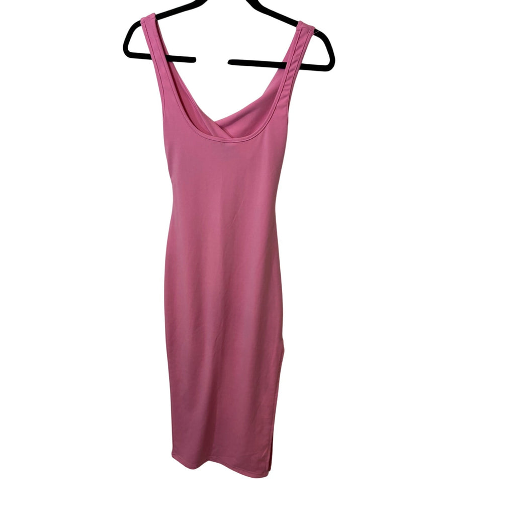 Cider Pink Cut Out Twist Front Midi Dress Coastal Vacation Glam Resort Barbie XS
