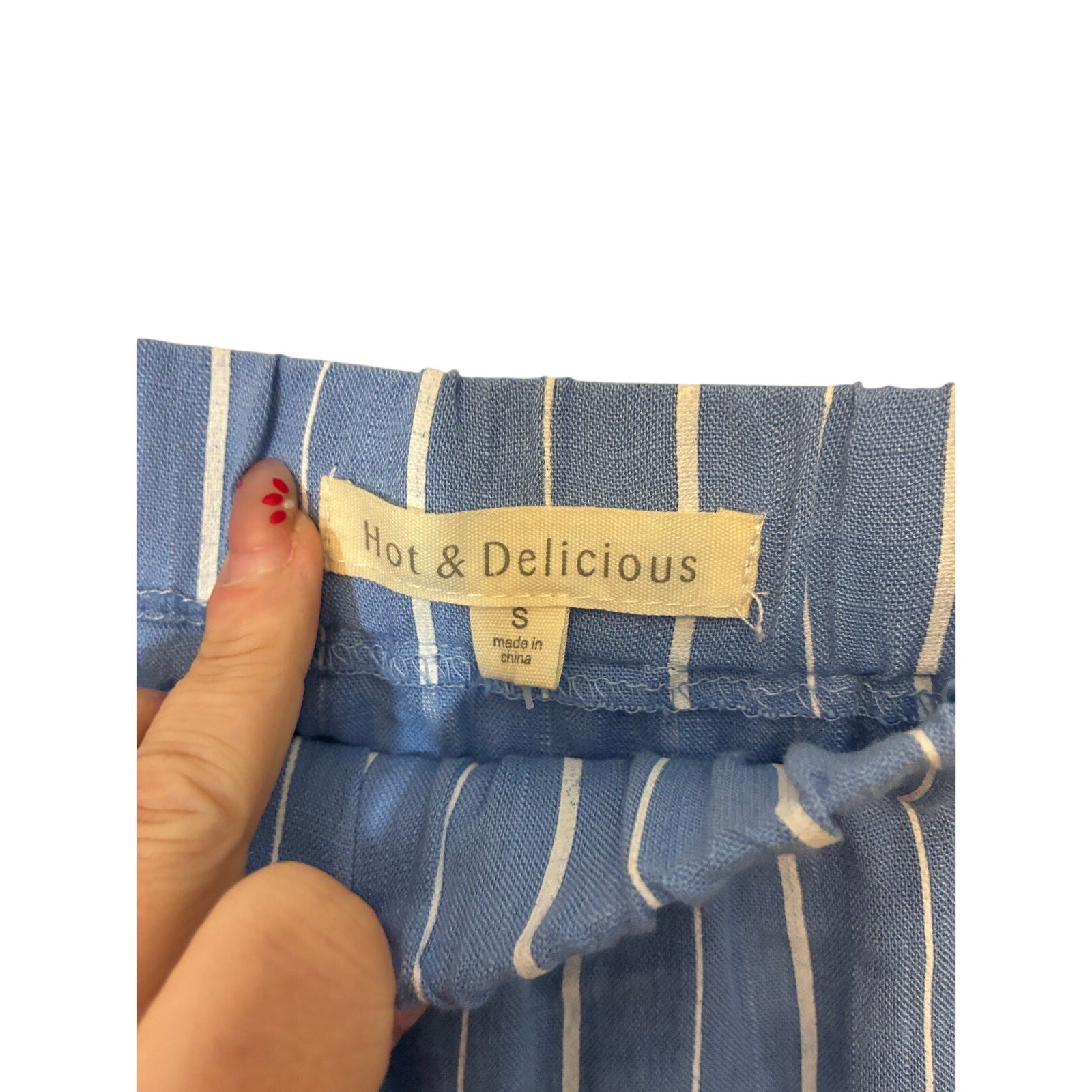 NWT Hot and Delicious Preppy Sailor Strip Off Shoulder Chambray Dress S Nautical