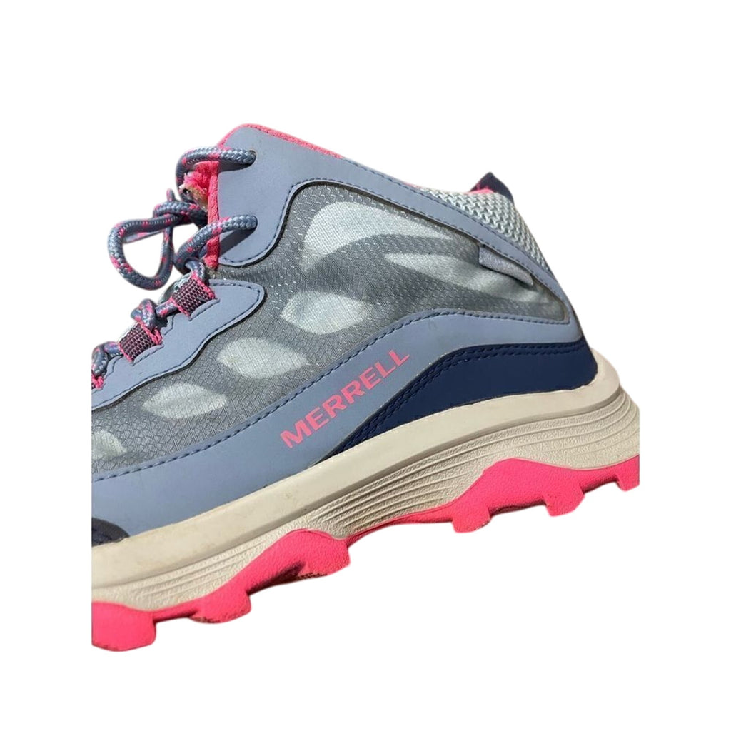 Merrell Dusty Blue Coral Women's Moab Waterproof Boot  Hiking Utility Sz 5