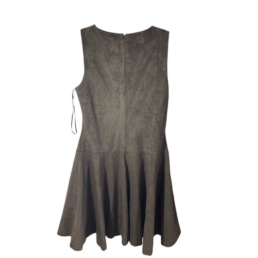 New Premise Faux Suede Heathered Taupe Fit and Flare Formal GNO Revenge Dress 8