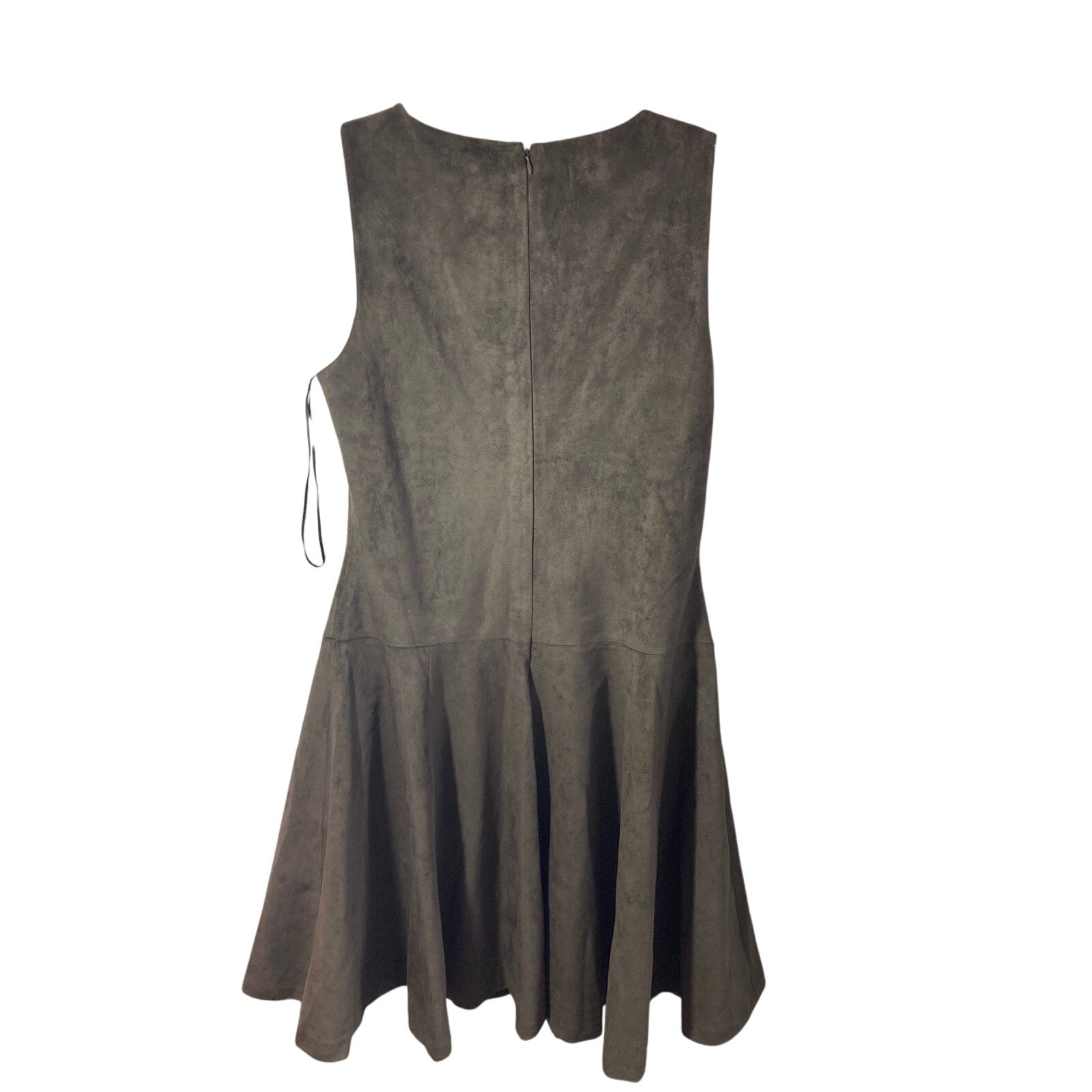 New Premise Faux Suede Heathered Taupe Fit and Flare Formal GNO Revenge Dress 8