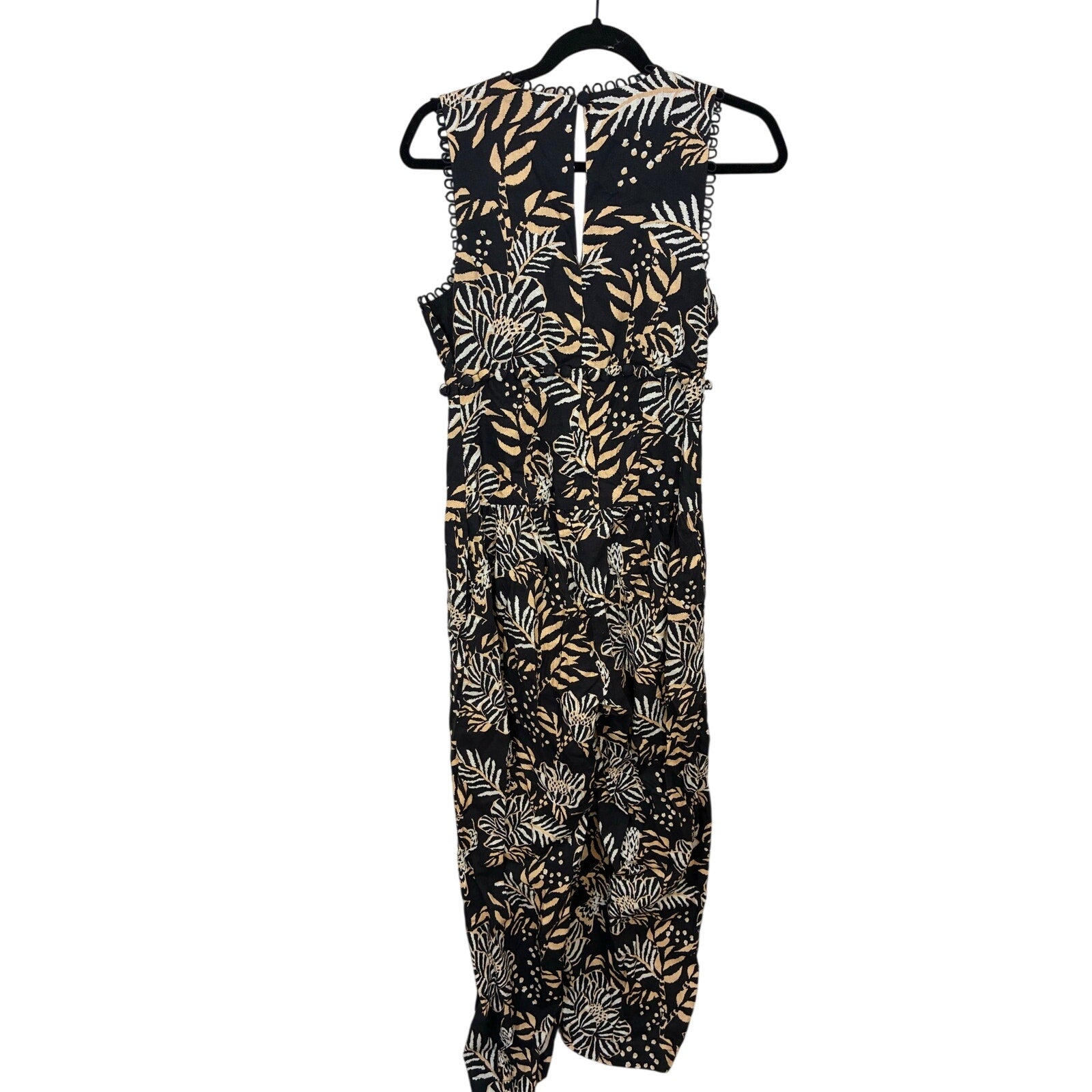 NWT Farm Rio x Anthropologie Printed V-Neck Jumpsuit Black Floral Boho Western S