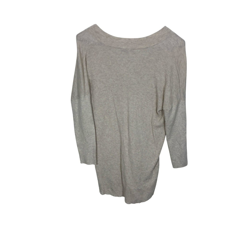 Lilla P Knit Sweater Cotton Modal S Minimalist Neutral V-Neck Preppy Sustainable