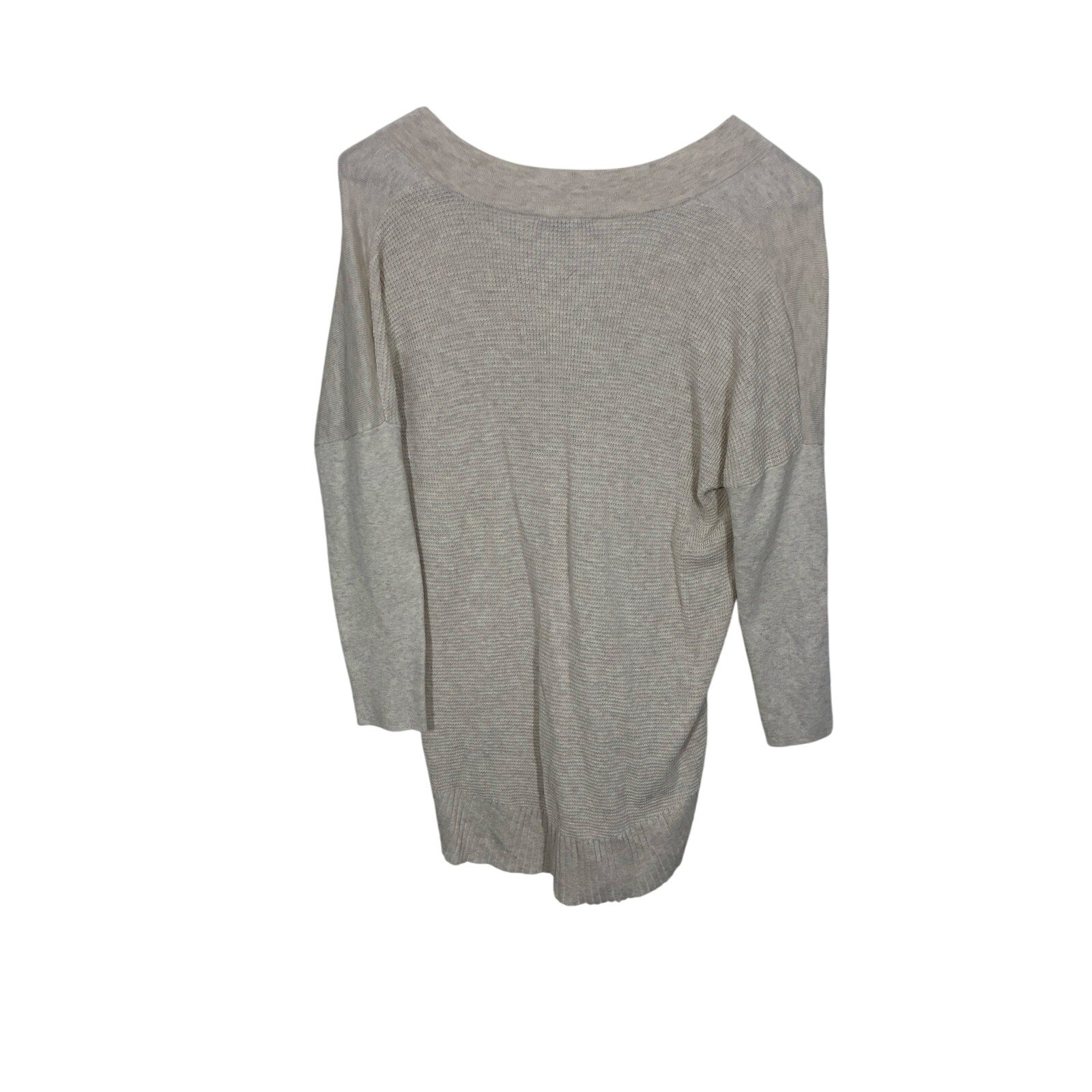 Lilla P Knit Sweater Cotton Modal S Minimalist Neutral V-Neck Preppy Sustainable