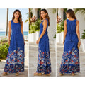 Tommy Bahama Lilium Gardens Tropical Floral Maxi Dress Resort Vacation Blue L