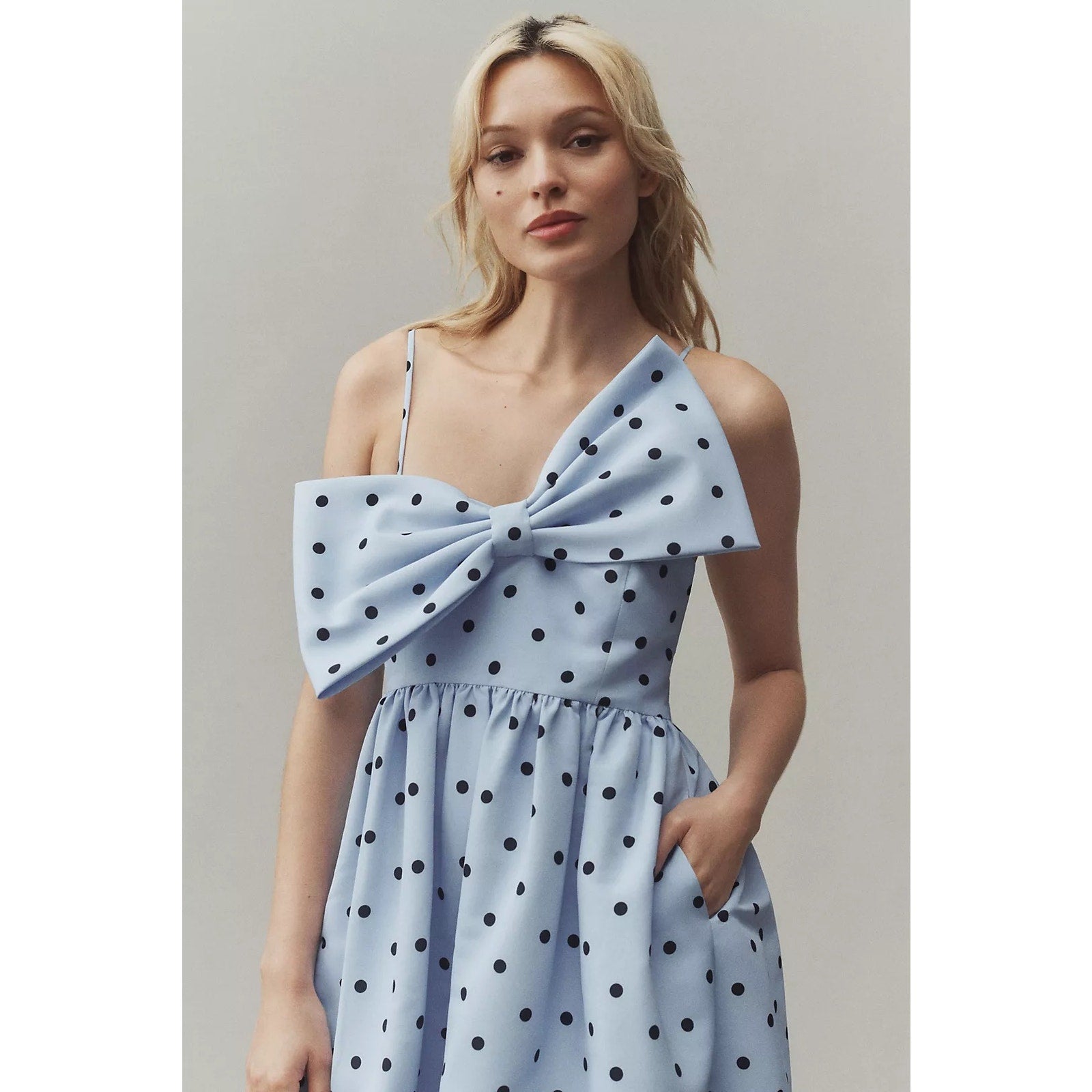NWT Sachin & Babi Sloane Asymmetrical Bow Taffeta A-Line Midi Dress Large