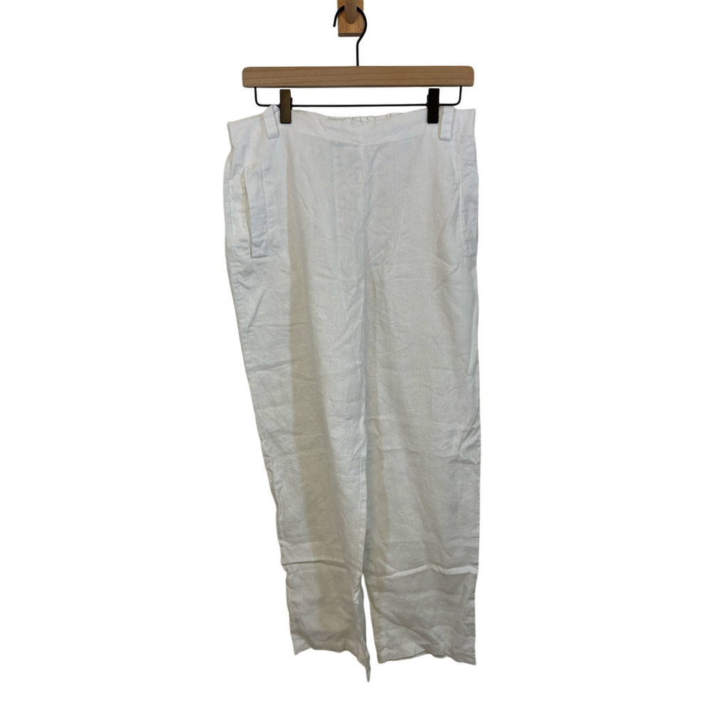 Peck & Peck Linen Wide Leg Coastal Grandma Cowboy Relaxed Pants - Size Medium