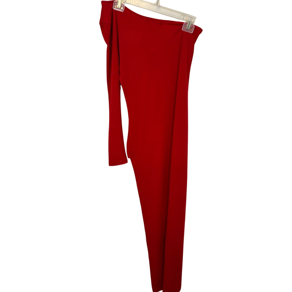 NWT Forever 21 Red Side Slit Body Con Dress Even Glam M Holiday Business Stretch