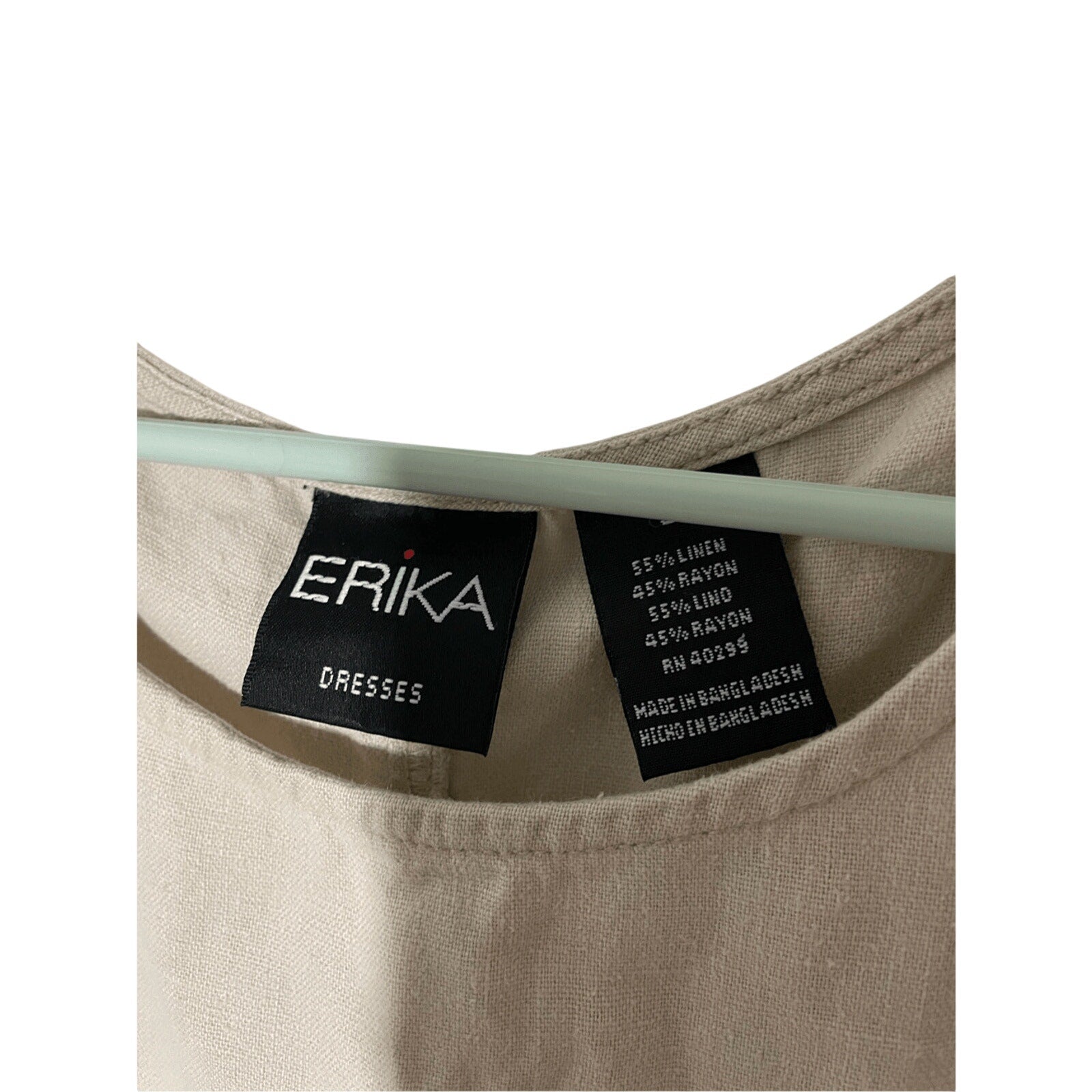 Erika Women's Vintage Nude Colored Maxi Tank Linen Coastal Grandma Cottage Dress