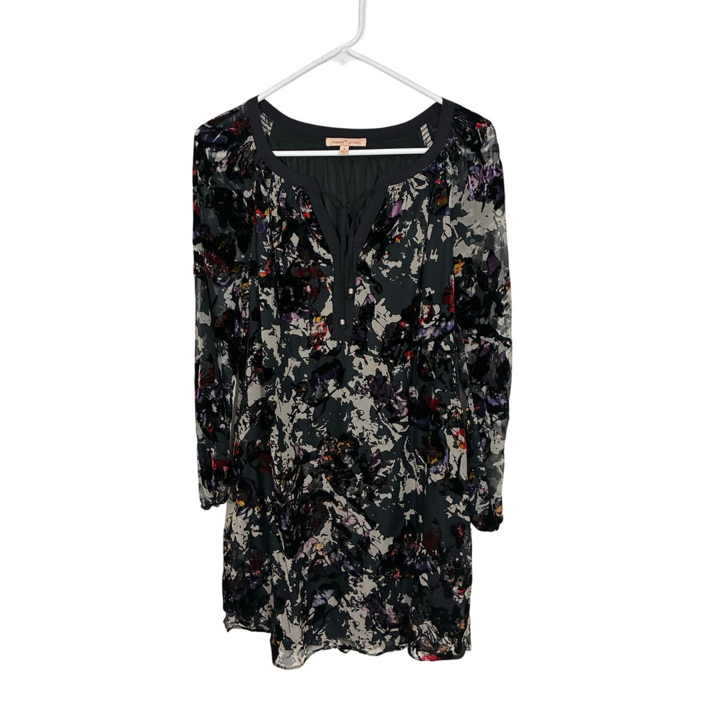 Gibson Latimer Crushed Velvet Moody Dress Romantic Whimsygoth Floral Boho