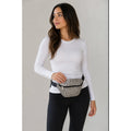 Guess Women's Cassius Grey Monogram Bum Santos Travel Belt Bag New with Tag