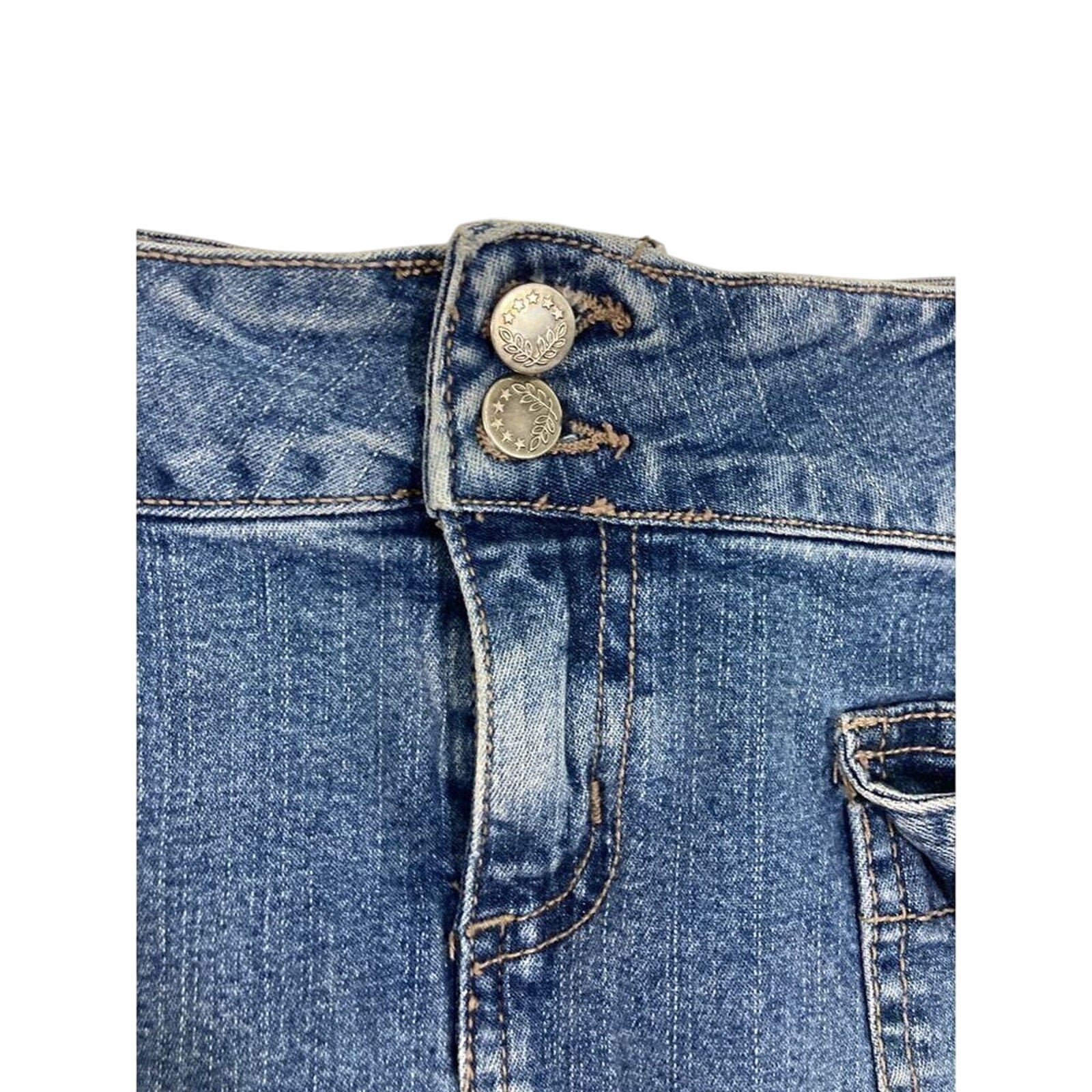 Y2K Soft Large Denim Vintage Forever 21 Bratz Doll Boho Cowgirl Mini Skirt