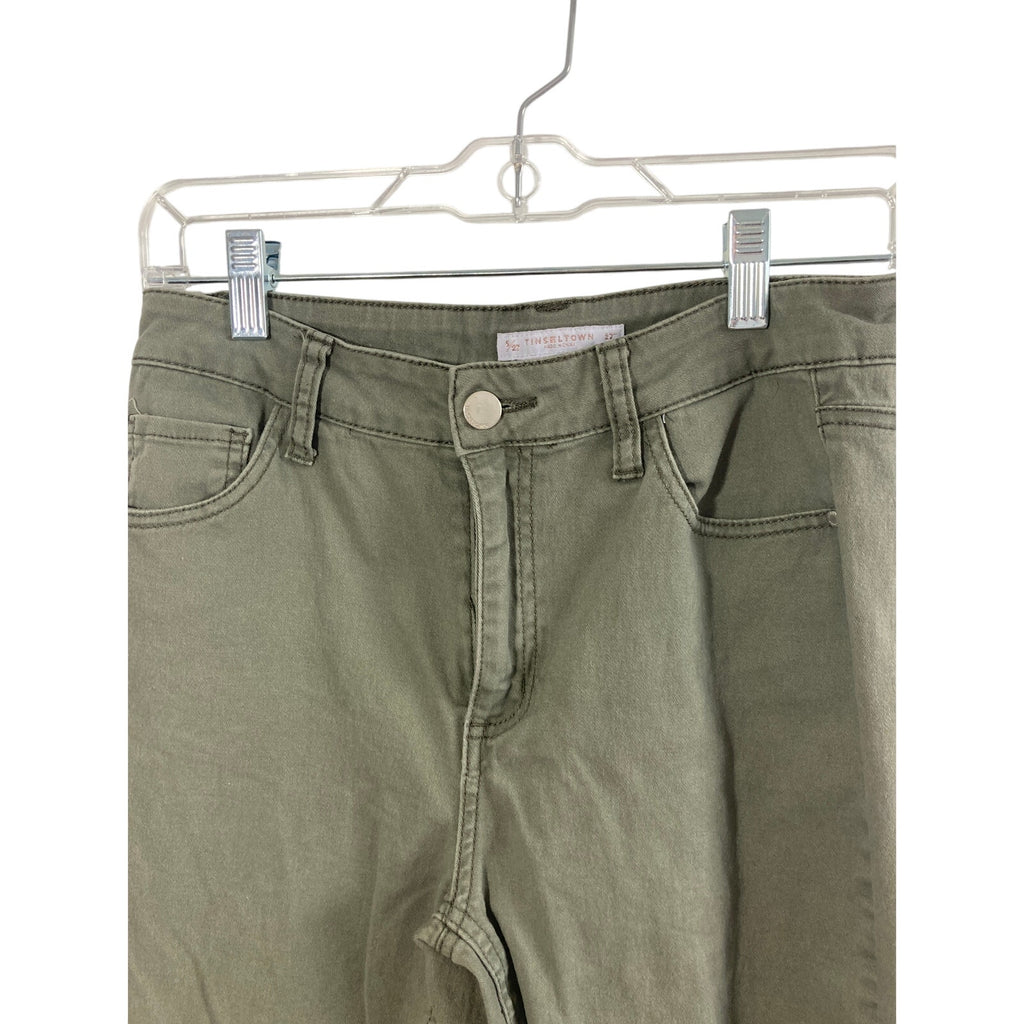 Tinseltown Green Raw Hem Cotton Green Gorp Core  Utility Hiking Jeans SZ 5