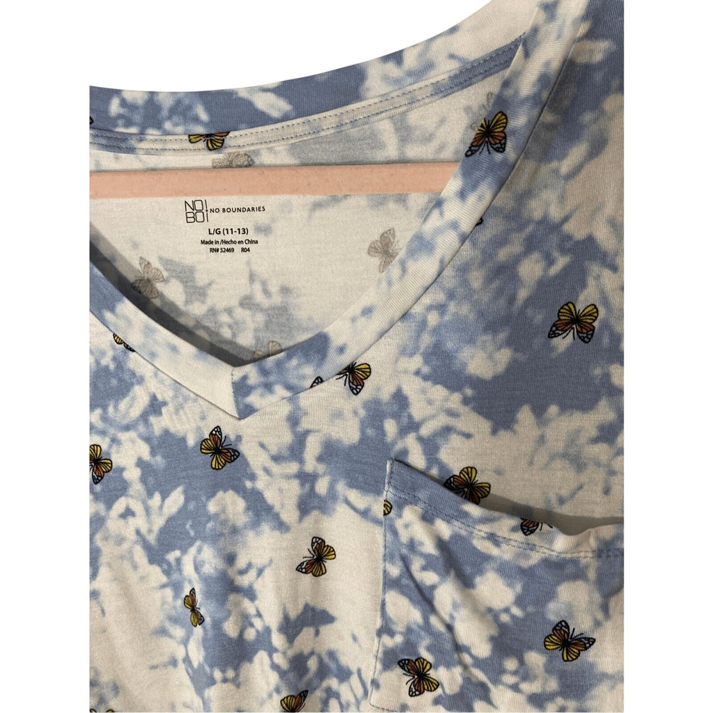 No Boundaries In The Clouds Butterfly Soft Printed Novelty Print Short Sleeve