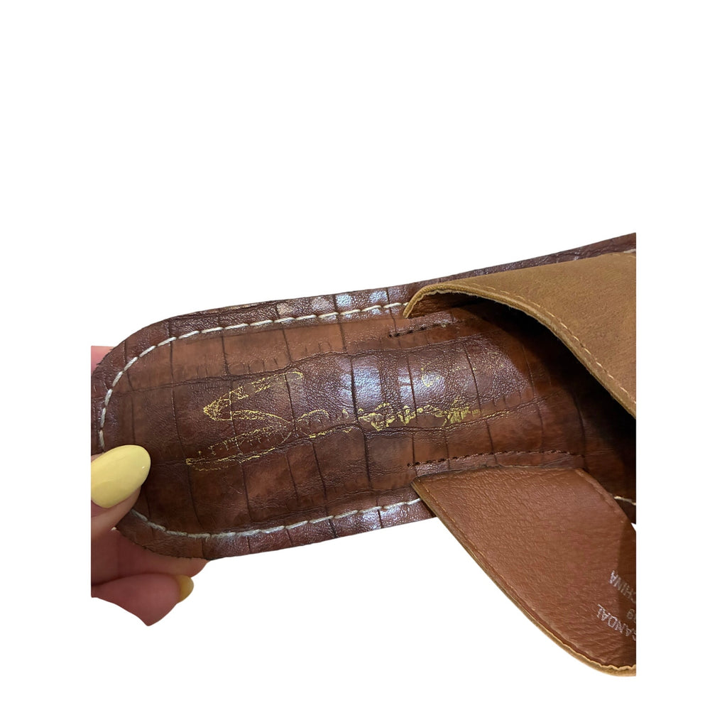 Seven7 Women's Jesse Brown Crisscross Slide Sandals Coastal Vacation Summer 8