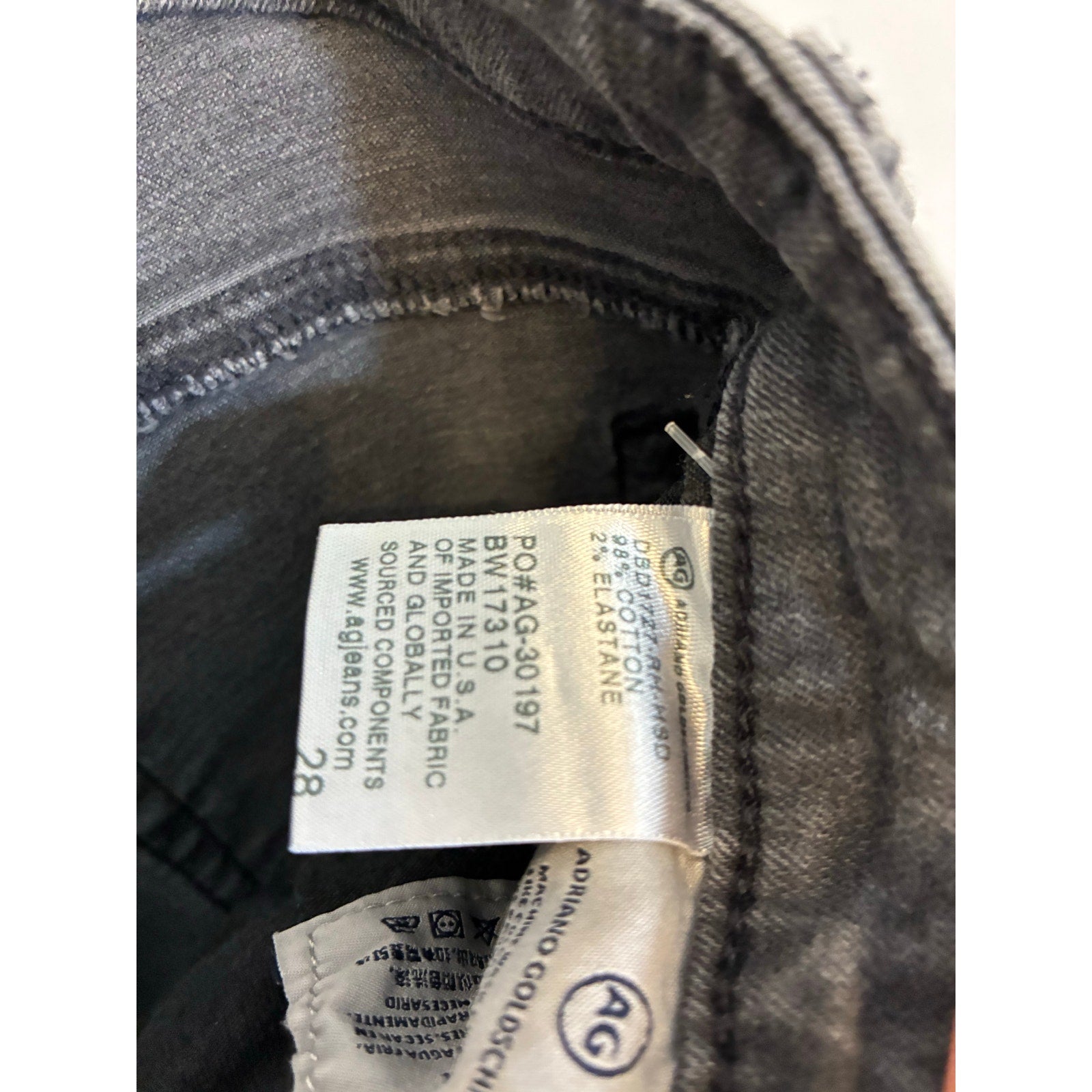 AG Adriano Goldschmied Stevie Capri Faded Black Cropped Skinny Jeans 28 Goth Emo