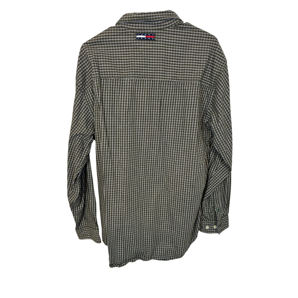 2000s Y2k Vintage Tommy Hilfiger Tommy Jeans Men’s Stripe Dress Button Up Shirt