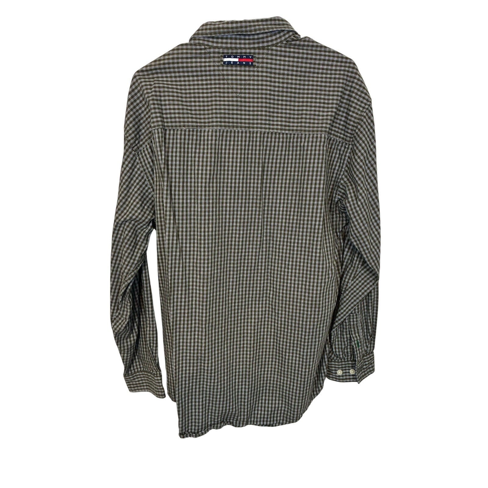 2000s Y2k Vintage Tommy Hilfiger Tommy Jeans Men’s Stripe Dress Button Up Shirt