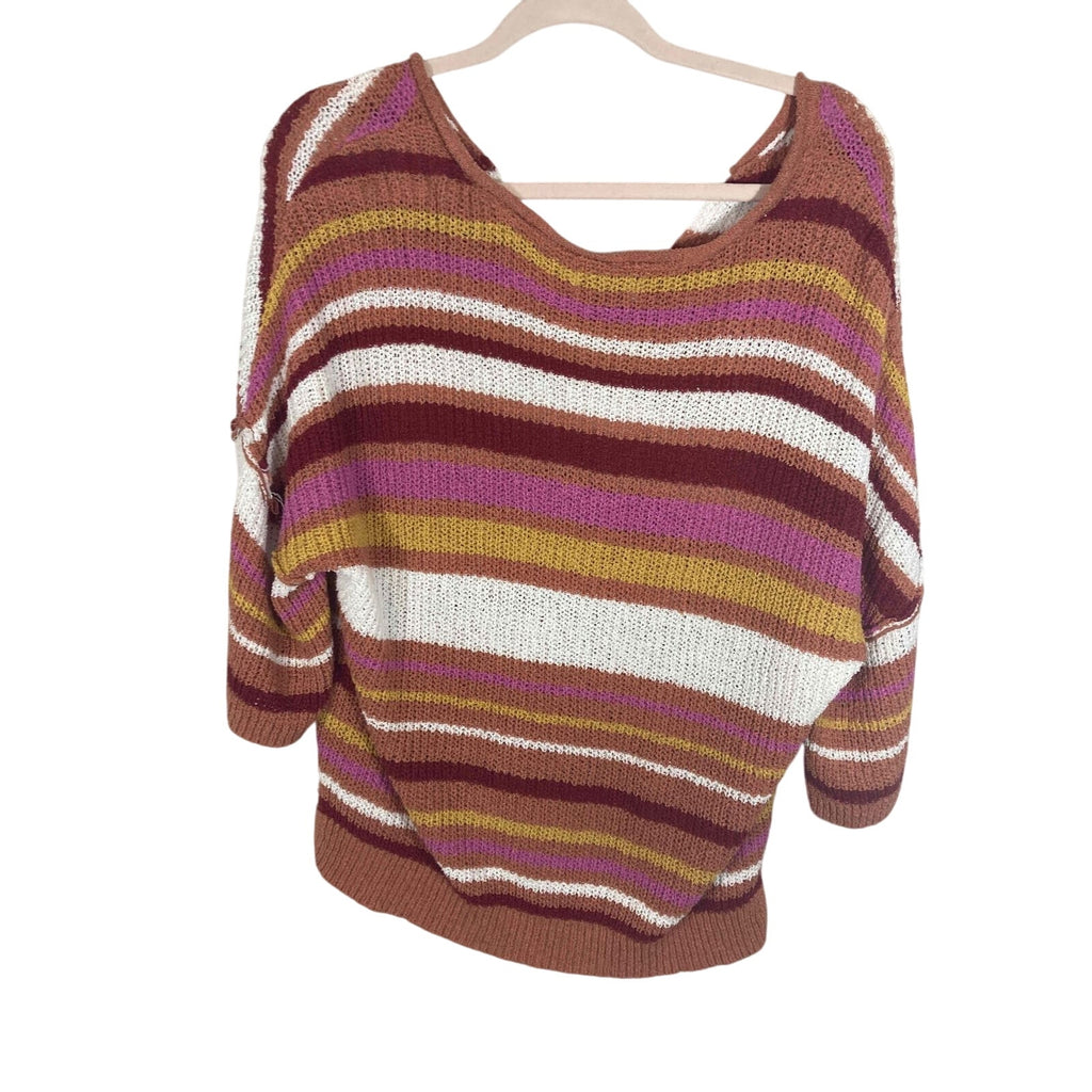 NWT Wonderly Aragon Boho Western Colorblock Sweater Medium Cozy Knit Pullover