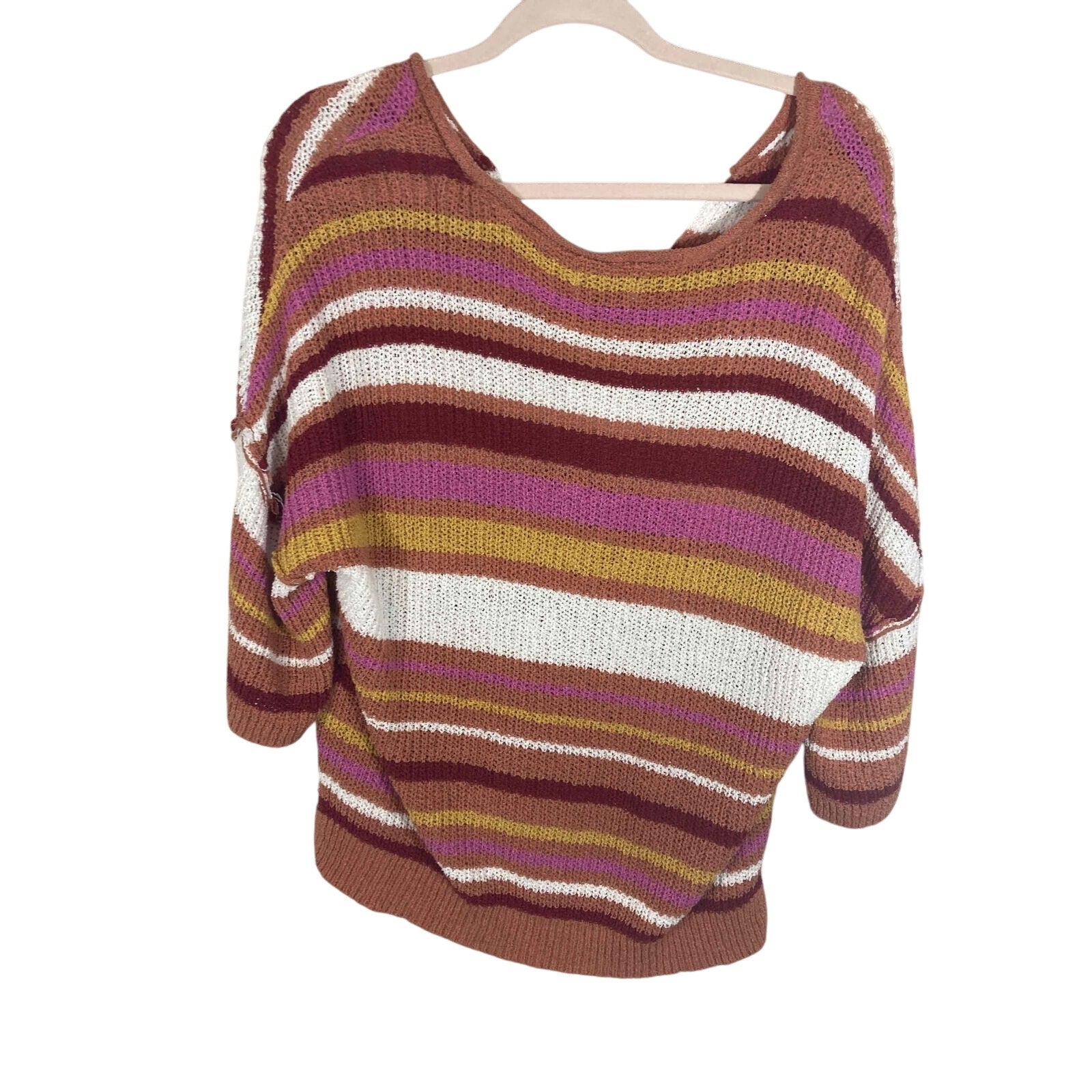 NWT Wonderly Aragon Boho Western Colorblock Sweater Medium Cozy Knit Pullover