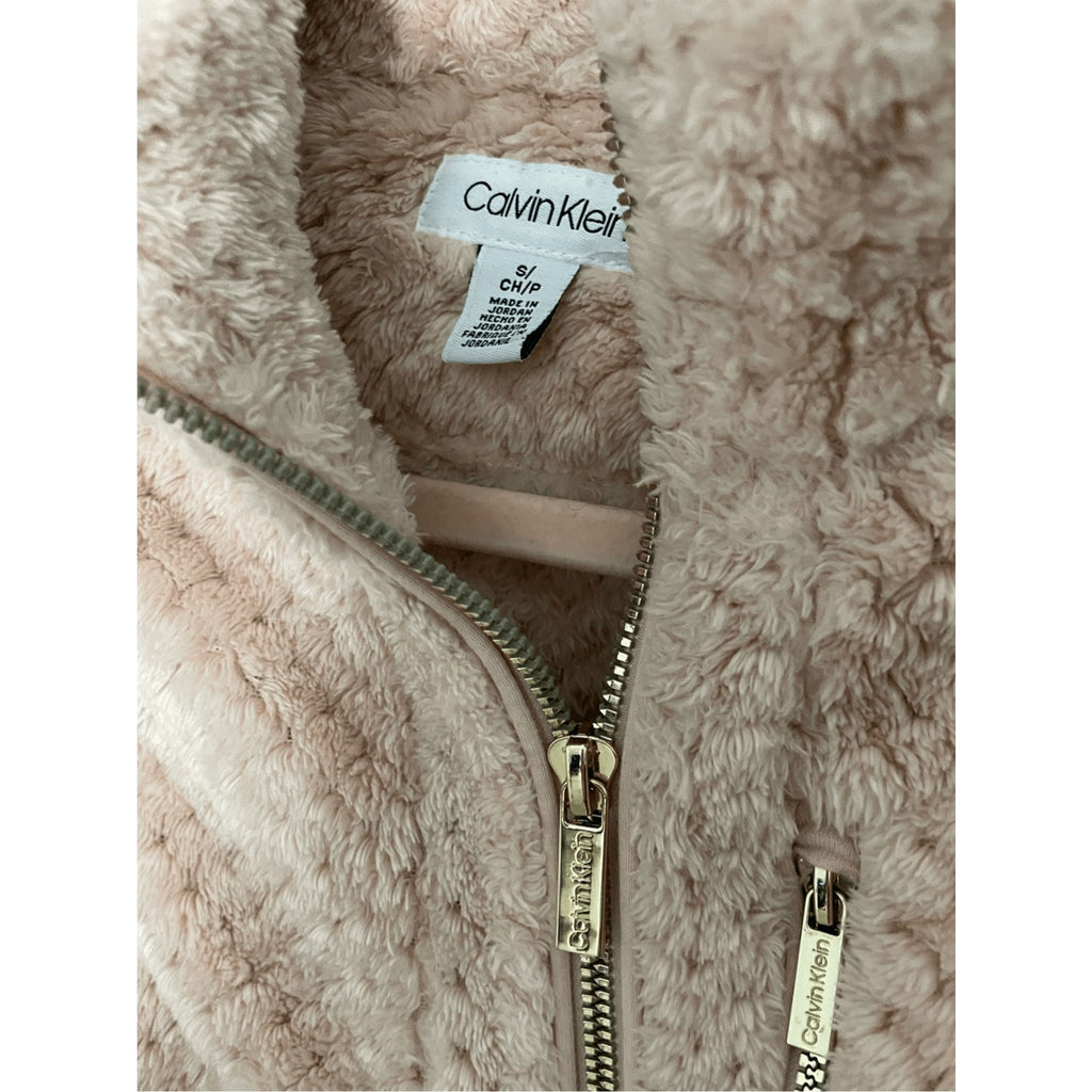 Calvin Klein Women's Suede Plush Blush Pink Vest Soft Girl Slavic Winter Russian