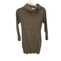 Lagenlook Cowl Neck Wool Sweater Dress Preppy Minimalist Brown Susan Bristol XS