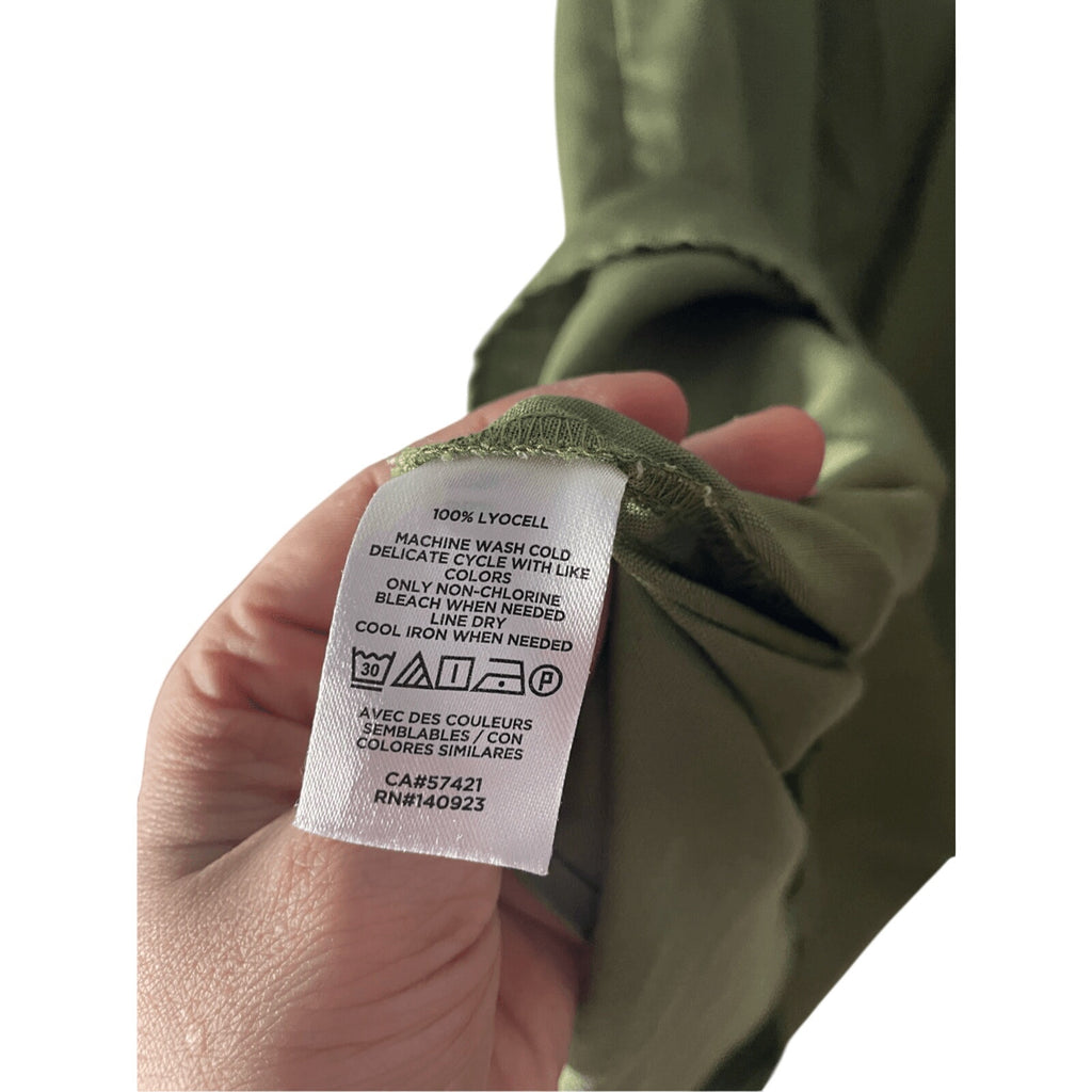 Loft Lounge Women's Olive Army Green Shirt Slip Dress Contemporary Coastal Beach
