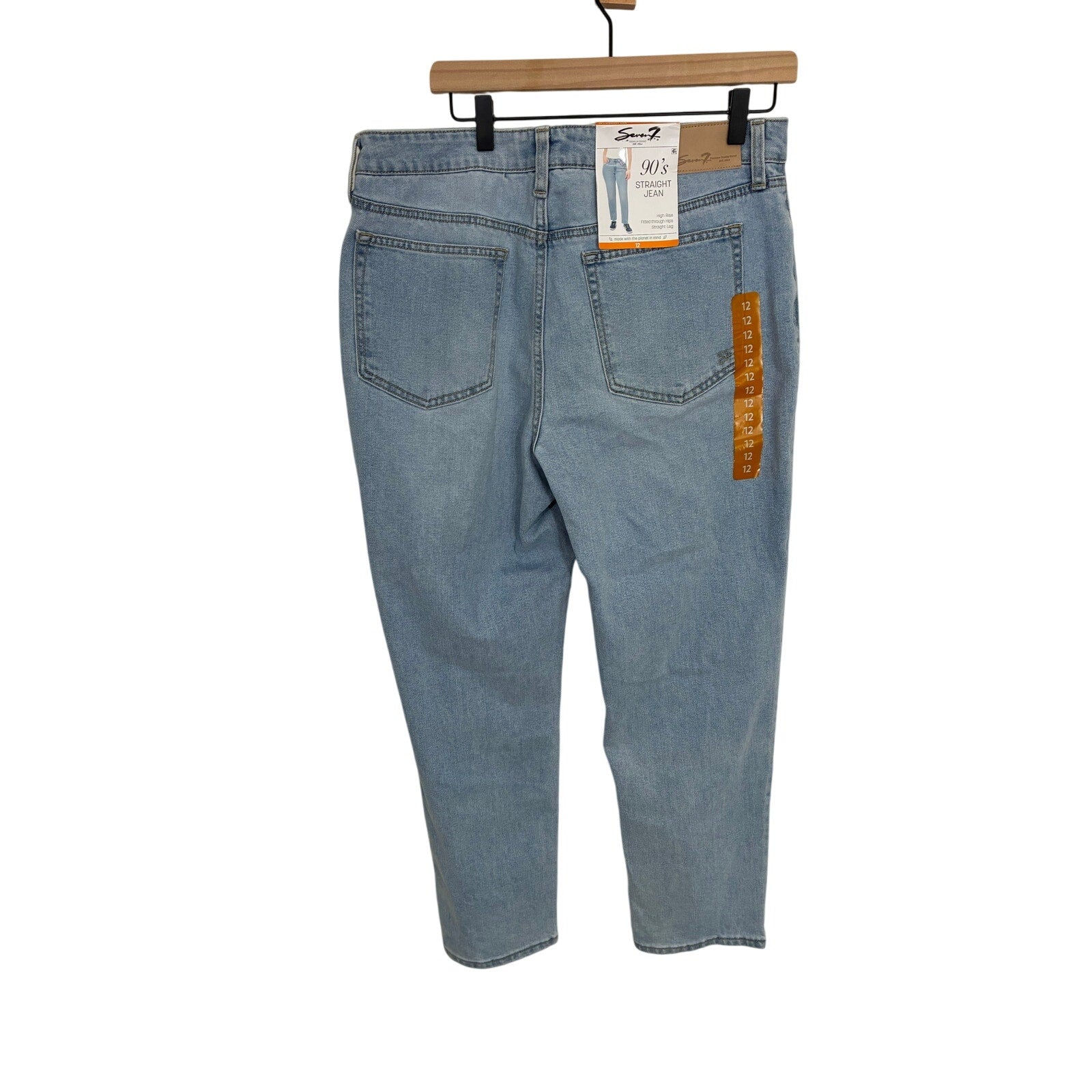 NWT Seven7 90's Straight Leg High-Rise Jeans Sz 12 Casual Relaxed Normcore