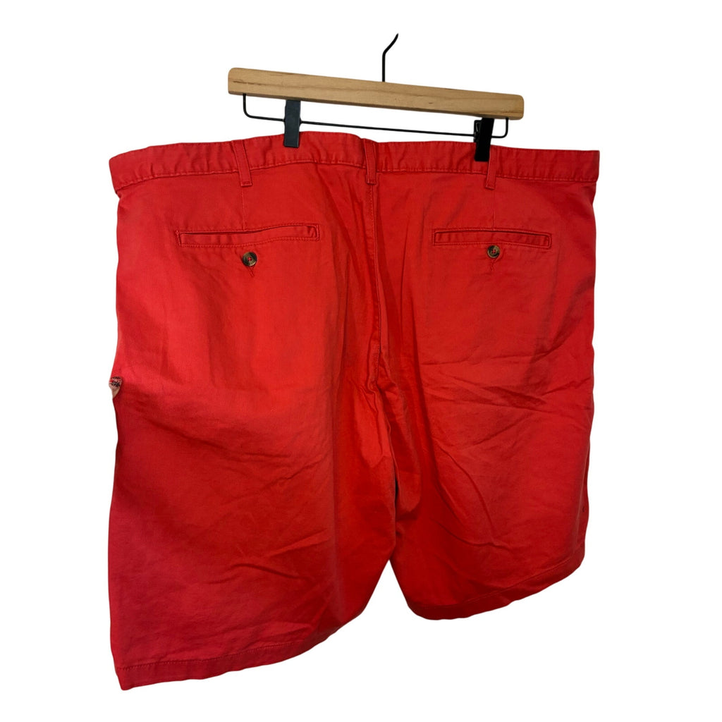 Saddlebred Mens Chinos Shorts Orange Coral Flat Front Pockets Big & Tall 44 EUC