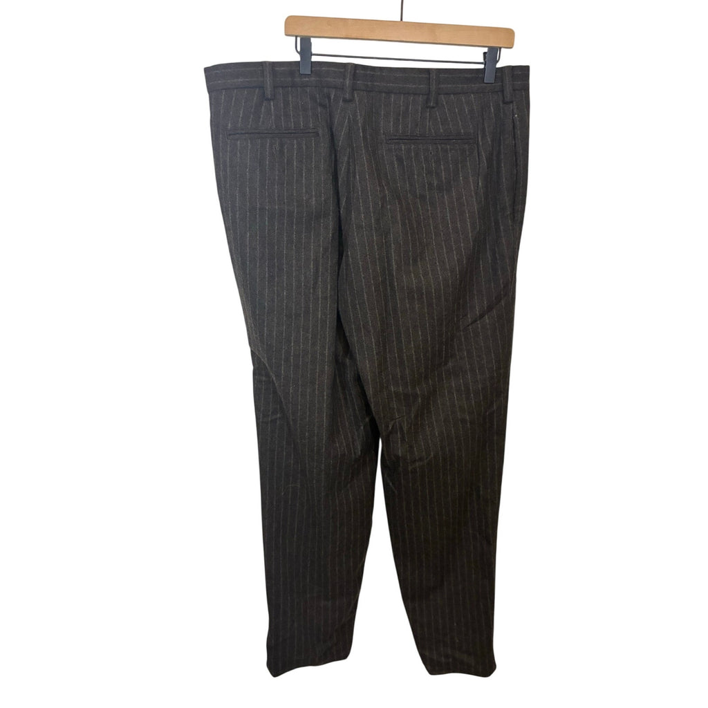 Gap Mens Wool Dress Pants Flat Front Striped Trousers Business Office 38x32