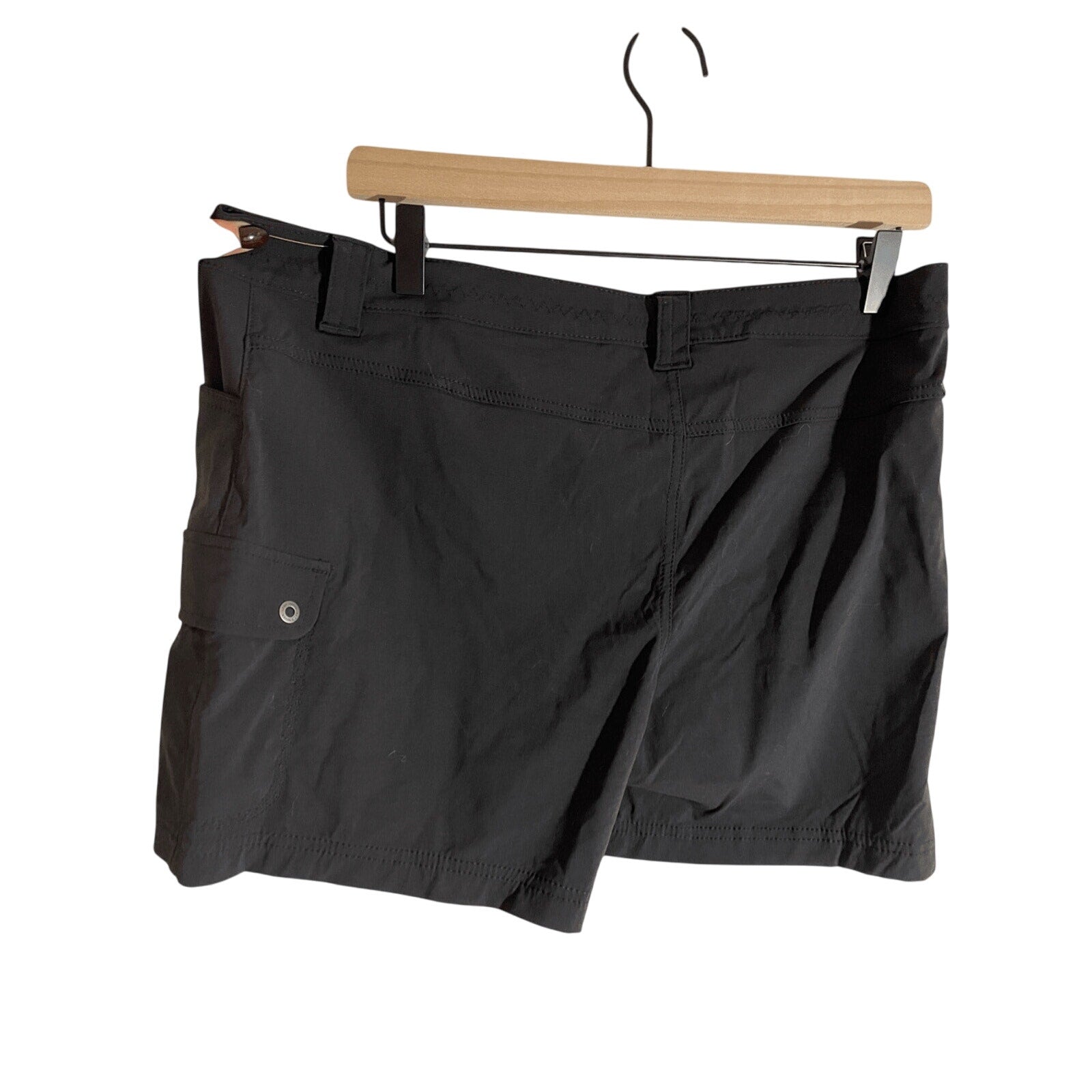 NWT Eddie Bauer Women's 12 T Gorpcore Utility Hiking Black Horizon Cargo Shorts