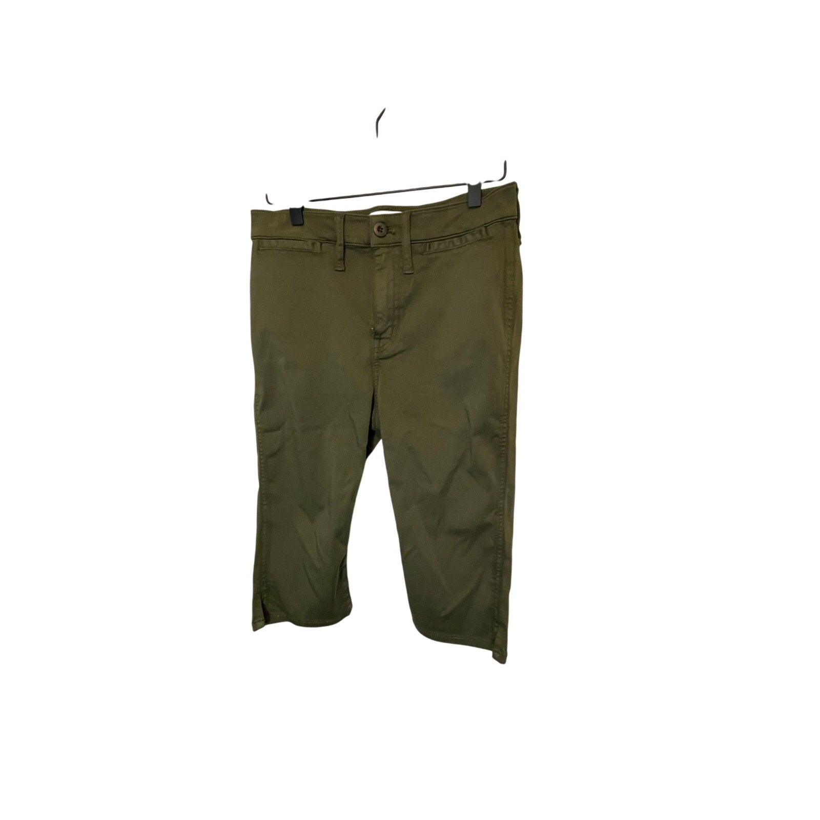 Madewell The '90s Capri Pant in Garment-Dyed Sateen Green Gorpcore Utility 27