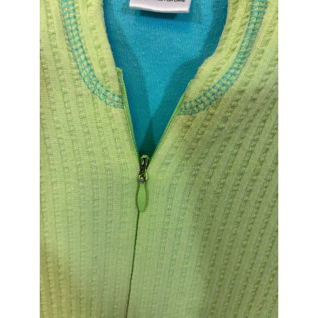 Vintage Stan Herman Pastel Green Quilt Waffle Knit Prairie Nightgown Cozy Dress