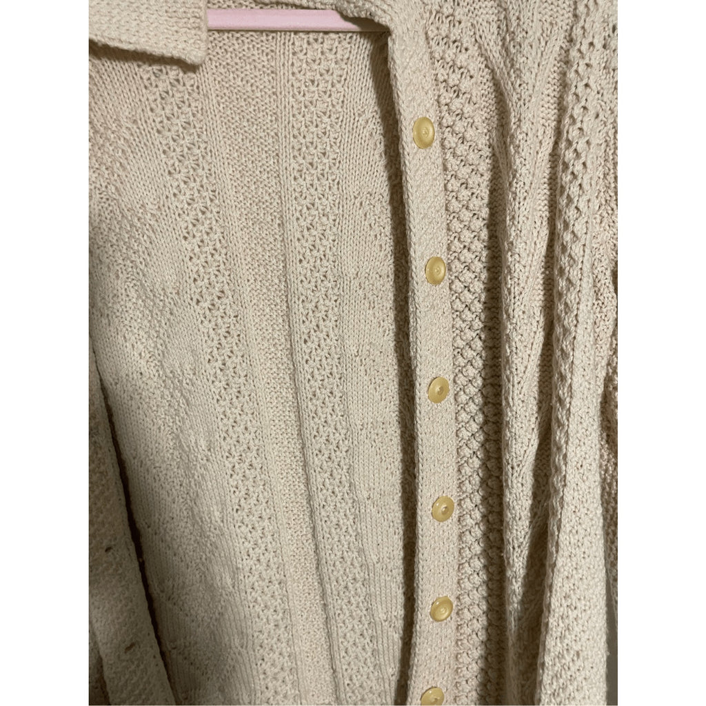 Vintage 1970s 100% Wool Cable Knit Irish Fishermen's Sweater Nomadic Grandma
