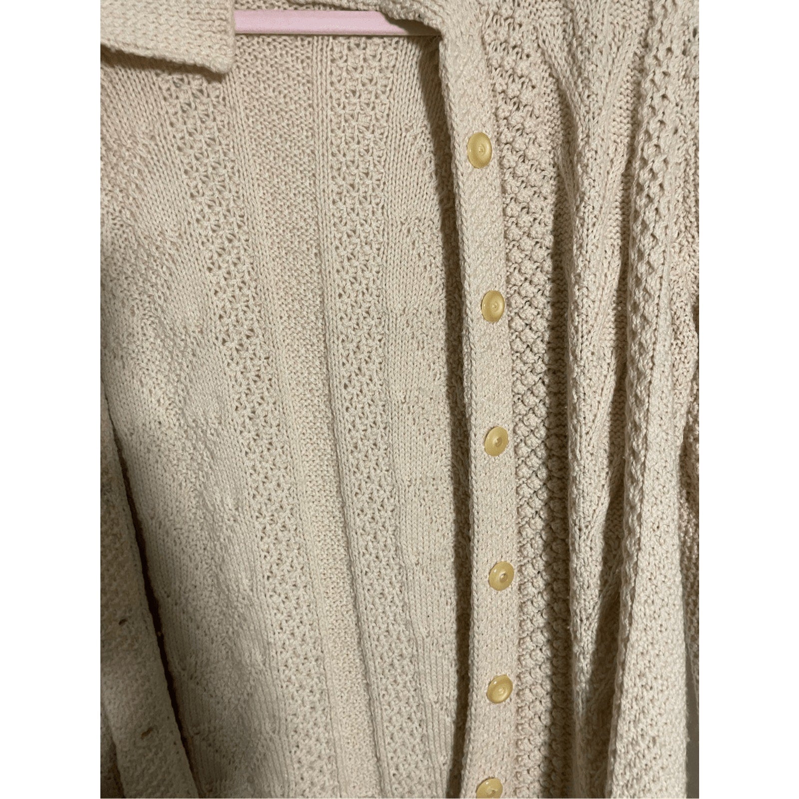 Vintage 1970s 100% Wool Cable Knit Irish Fishermen's Sweater Nomadic Grandma
