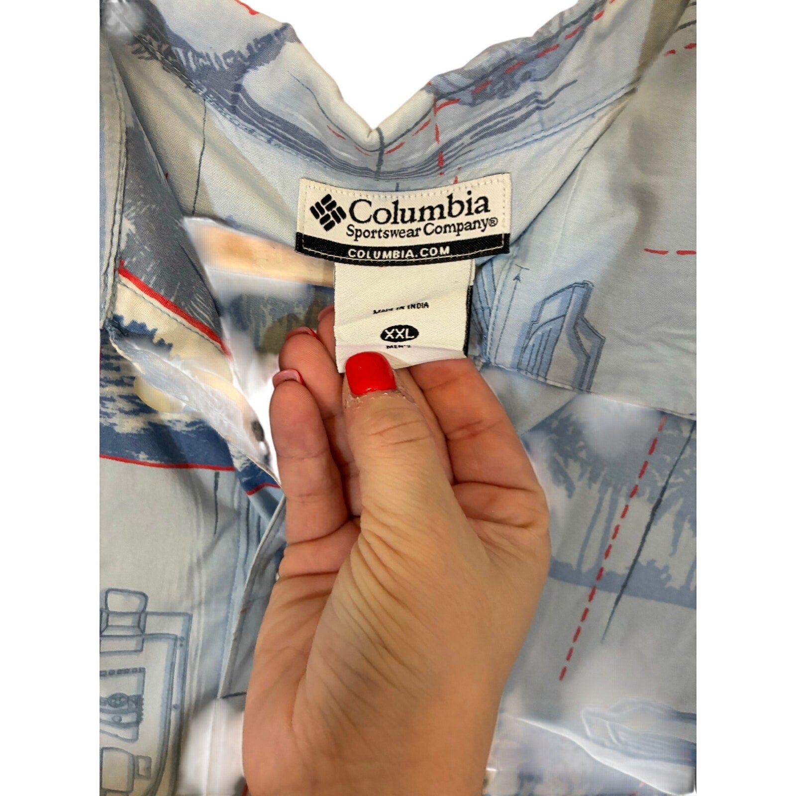Columbia Mens Swordfish Fishing Boat Short Sleeve Button Up Shirt XXL