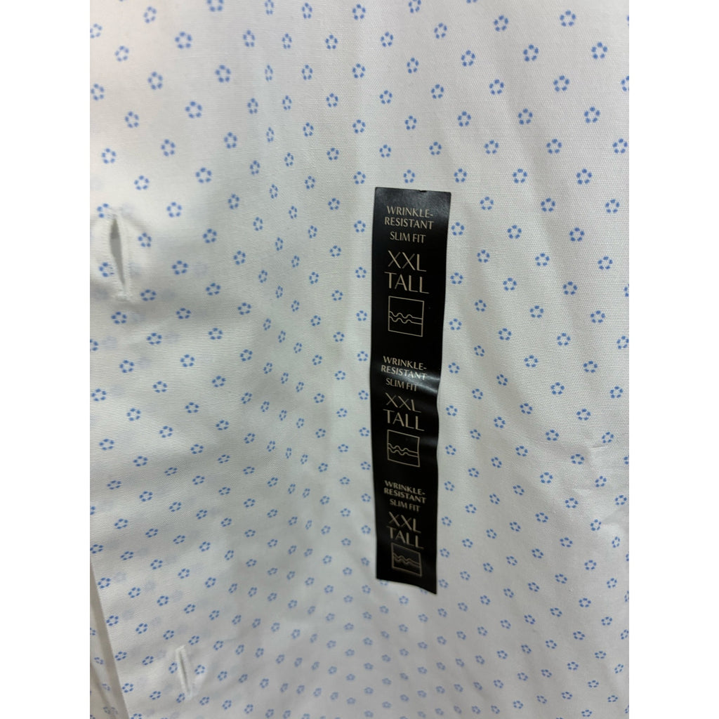 Banana Republic Men’s Slim Fit Shirt XL White Blue Print Dress  NWT Preppy Tall